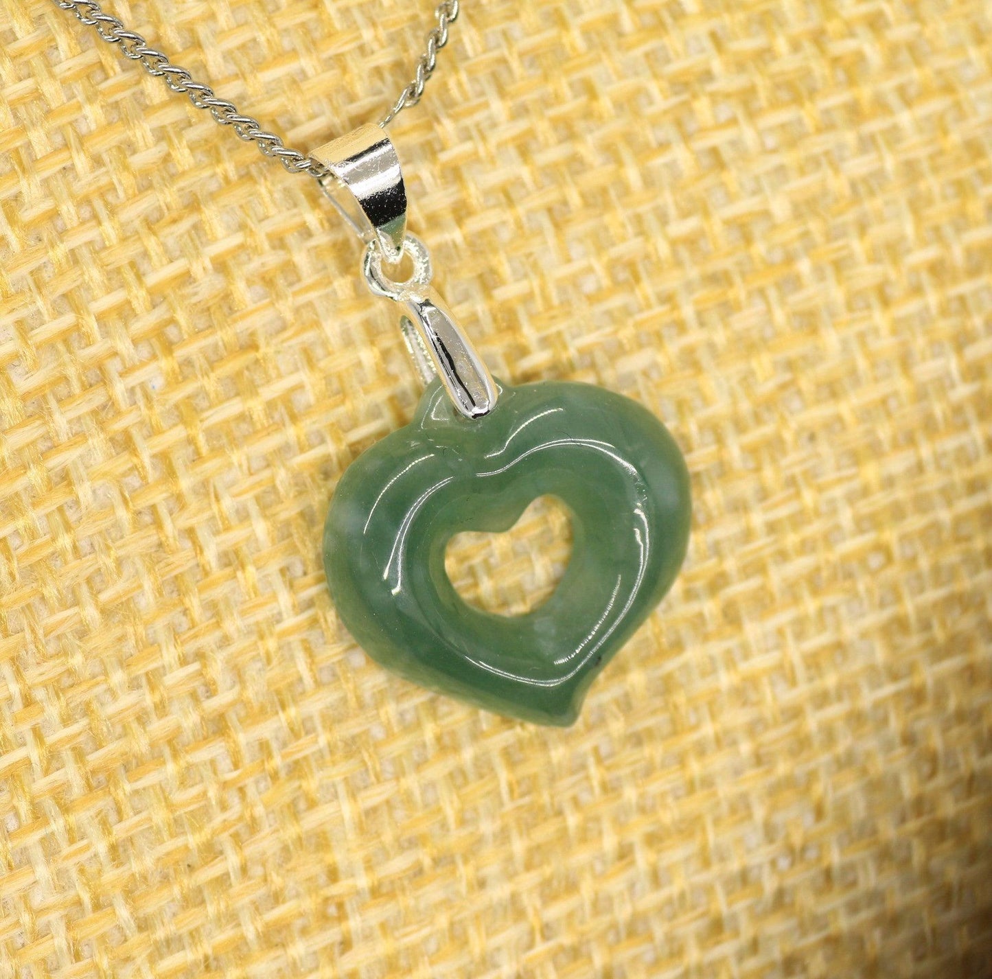 Type A Jadeite Jade Mini Heart Pendants - Jade-collector.com