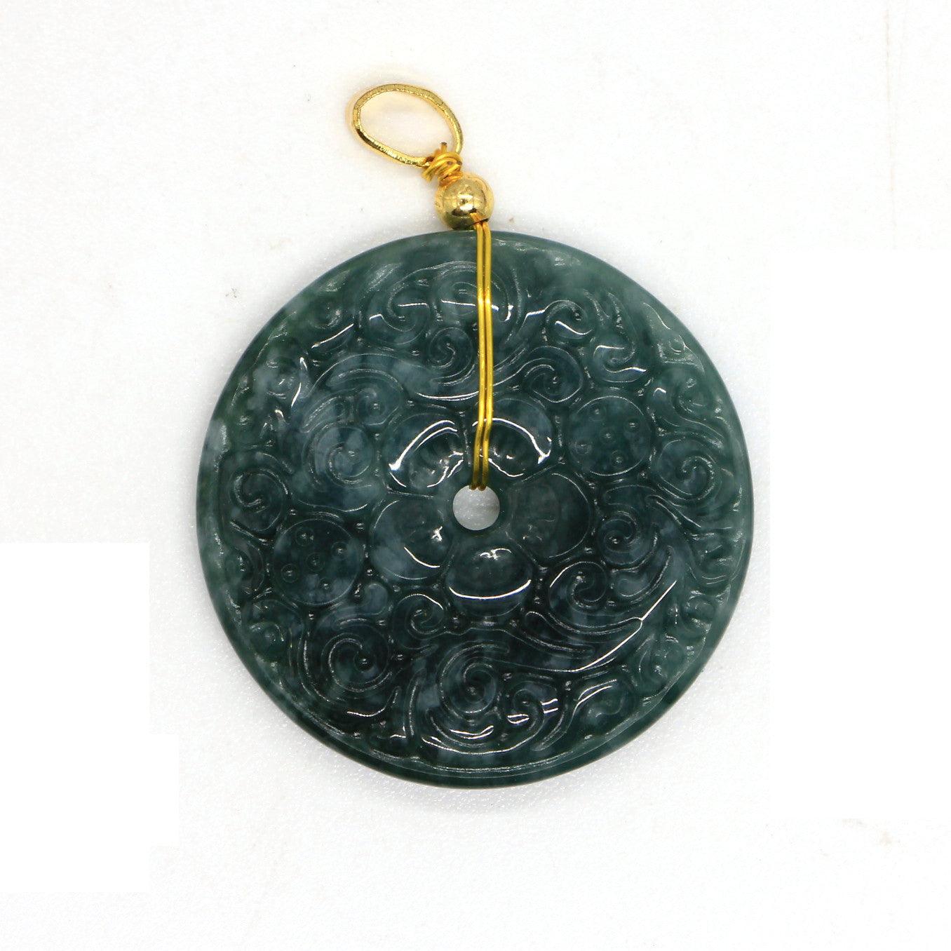 Type A Jadeite Jade Pendants Disc Series pe10018