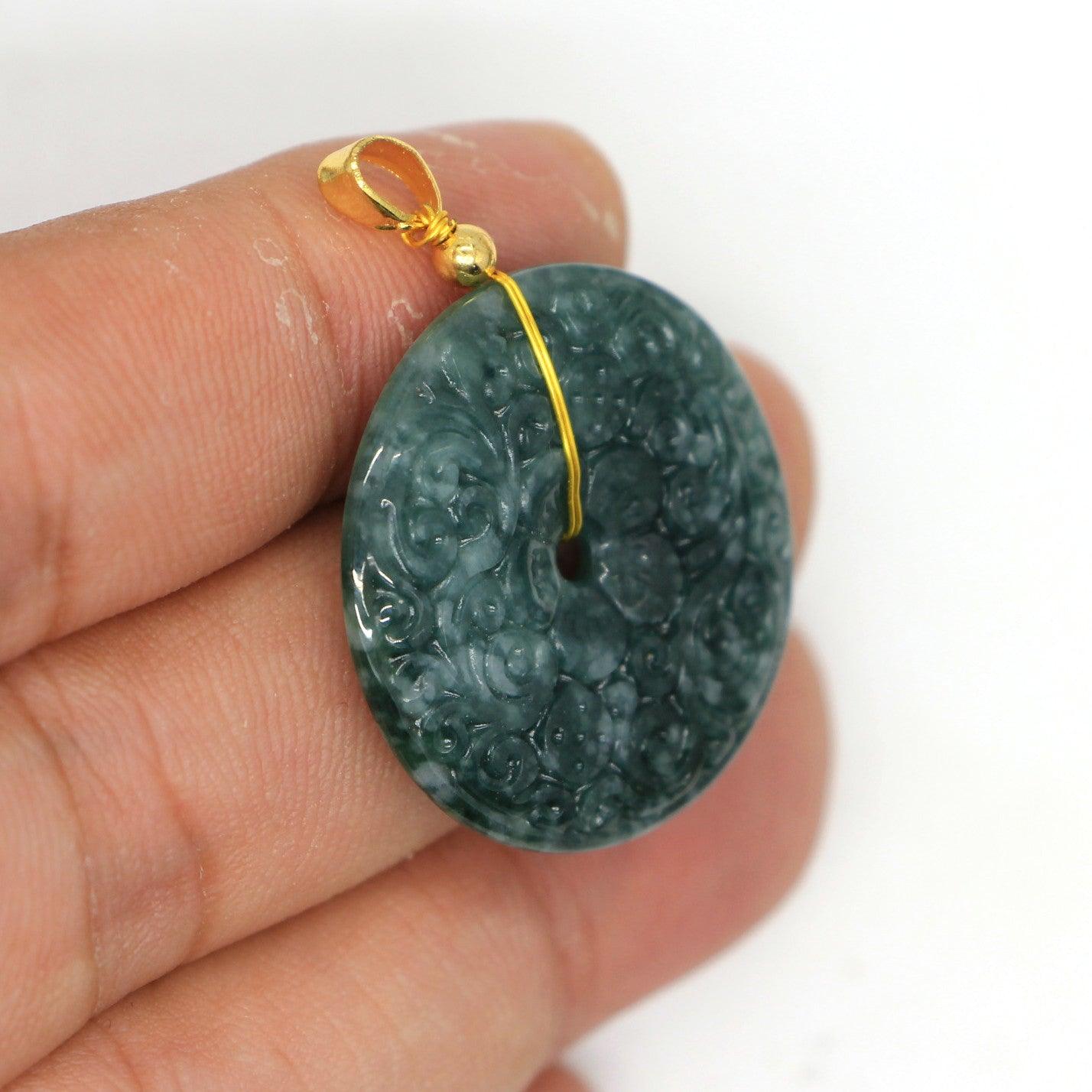 Type A Jadeite Jade Pendants Disc Series pe10018