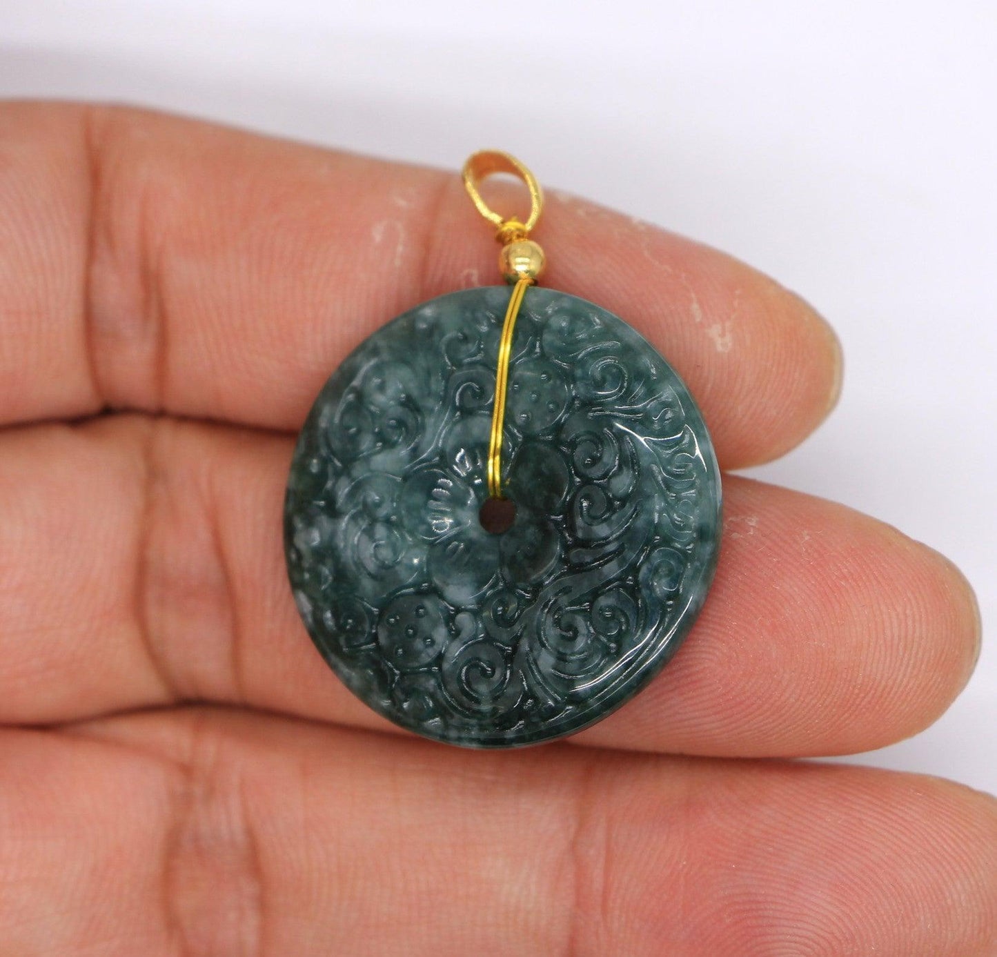 Type A Jadeite Jade Pendants Disc Series pe10018