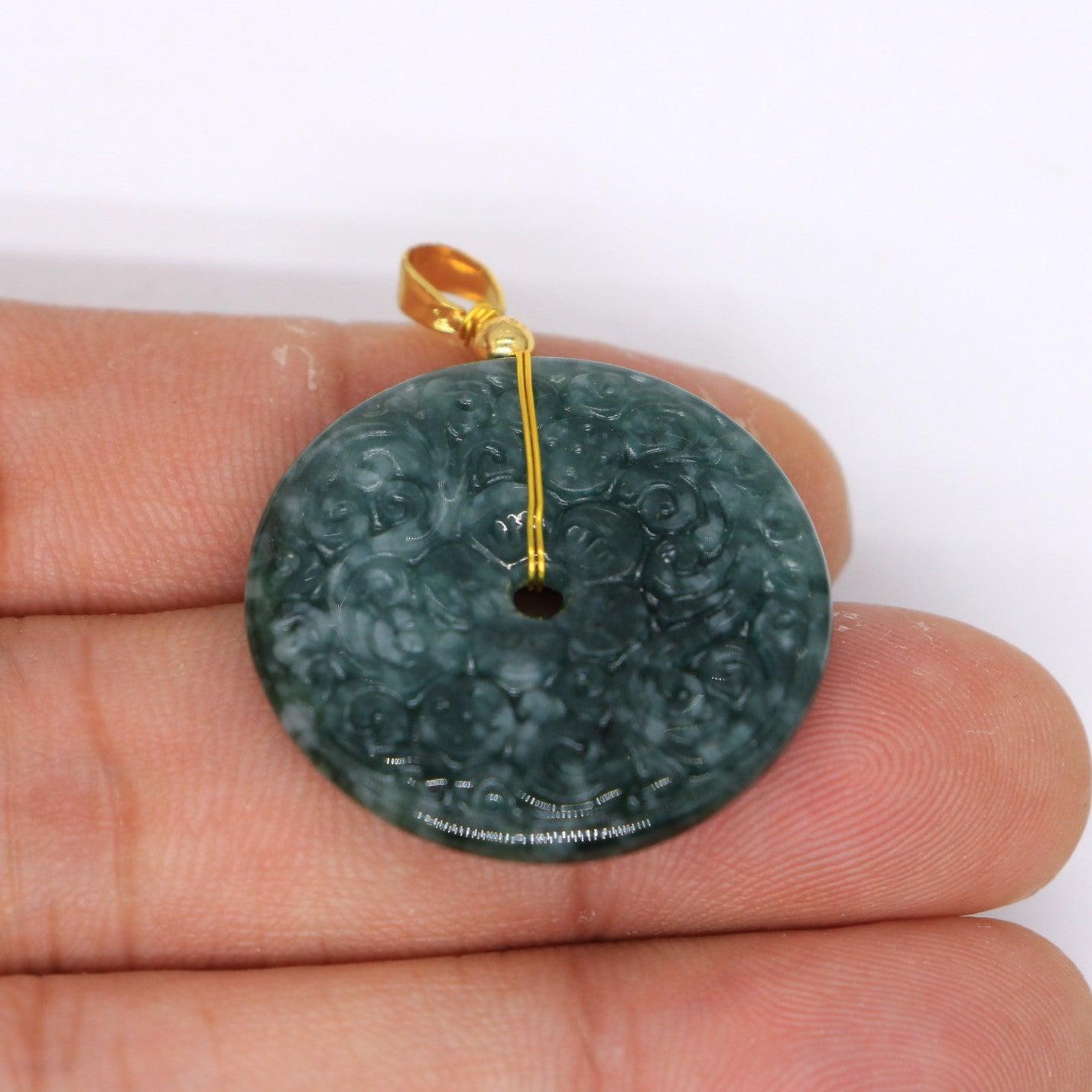 Type A Jadeite Jade Pendants Disc Series pe10018
