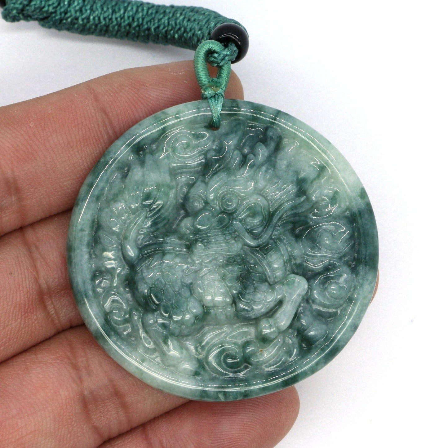 A Grade Jadeite Jade Pendants Kylin Series 天然緬甸玉A貨翡翠麒麟牌吊墜系列 DG0021 - Jade-collector.com