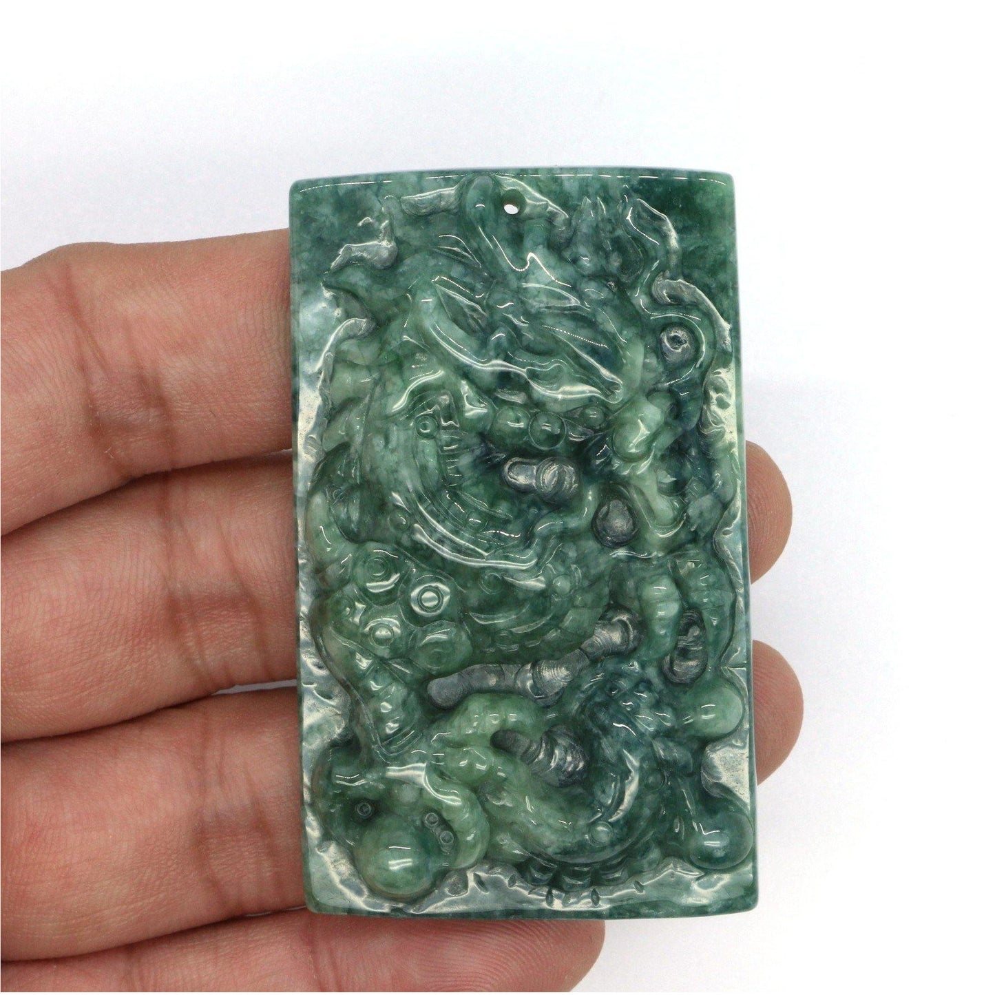 A Grade Jadeite Jade Pendants Dragon Series 天然緬甸玉A貨翡翠龍牌吊墜系列 DG0019 - Jade-collector.com