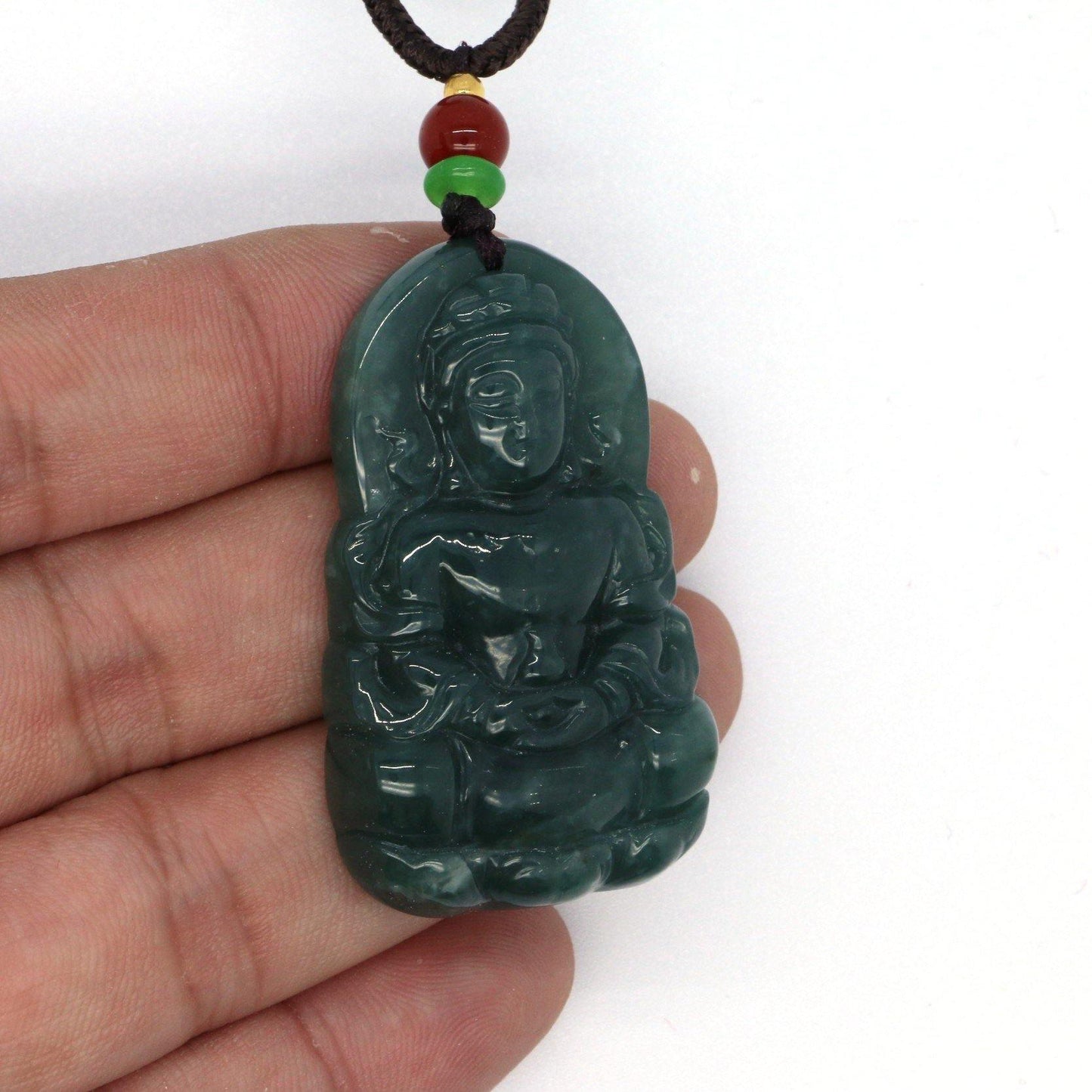 A Grade Jadeite Jade Guanyin Pendants Item no GY0025 - Jade-collector.com