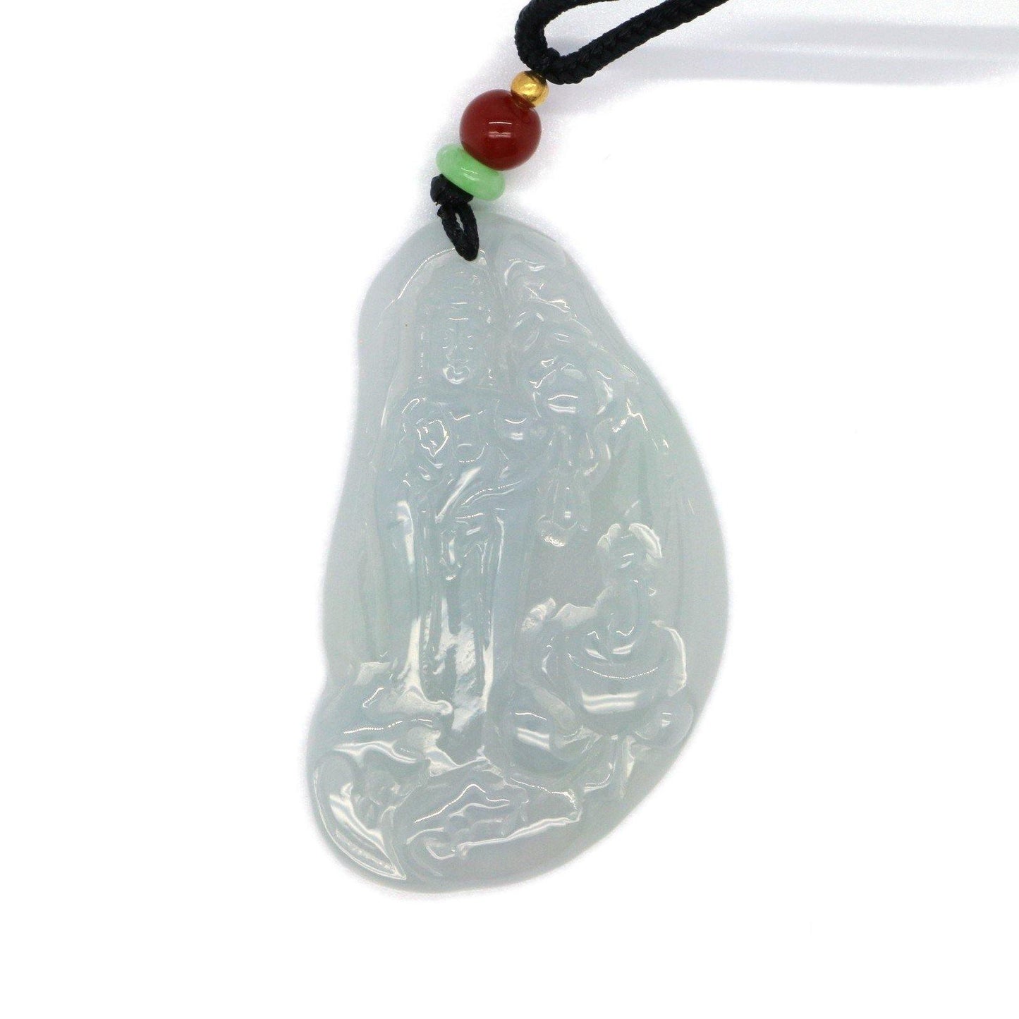 A Grade Jadeite Jade Pendants Guanyin Series 天然緬甸玉A貨翡翠觀音吊墜系列 GY0027 - Jade-collector.com