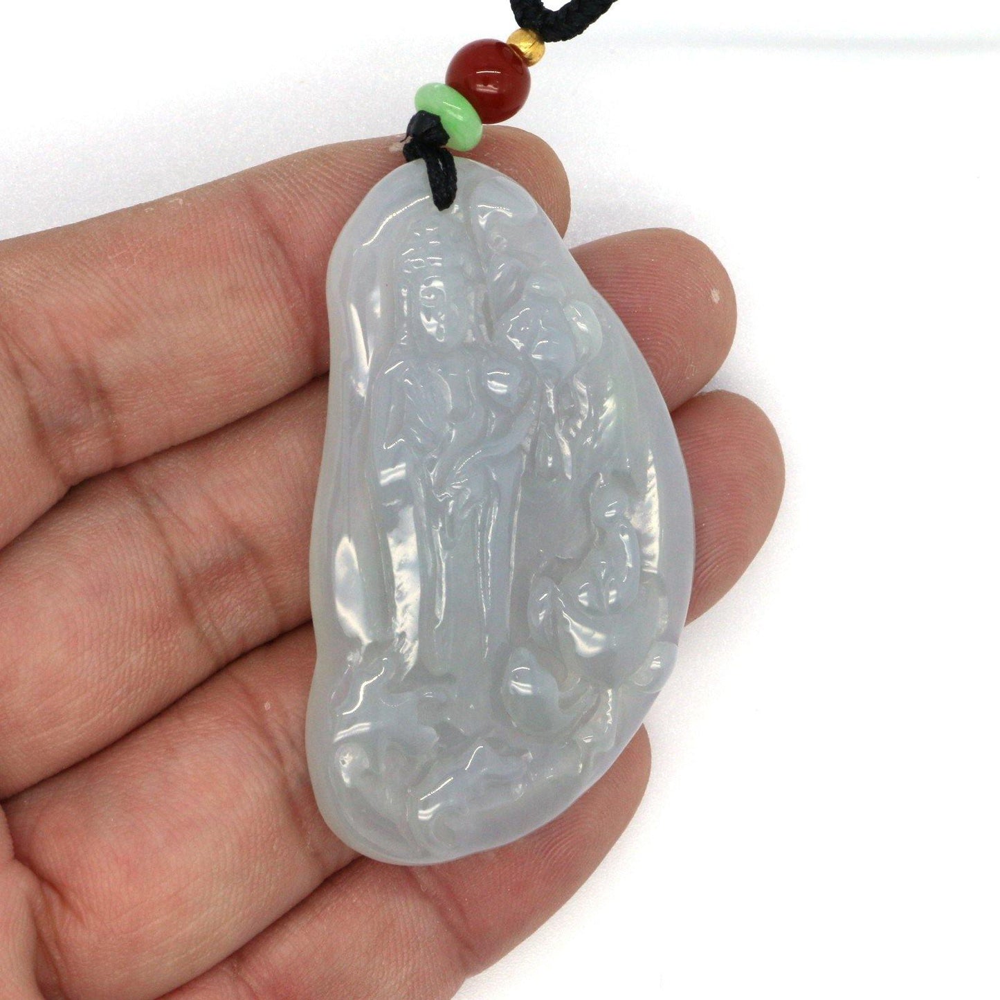 A Grade Jadeite Jade Pendants Guanyin Series 天然緬甸玉A貨翡翠觀音吊墜系列 GY0027 - Jade-collector.com