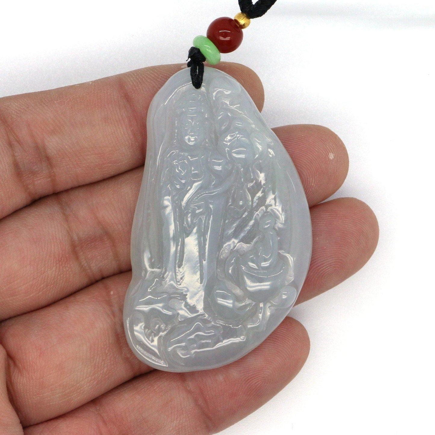 A Grade Jadeite Jade Pendants Guanyin Series 天然緬甸玉A貨翡翠觀音吊墜系列 GY0027 - Jade-collector.com
