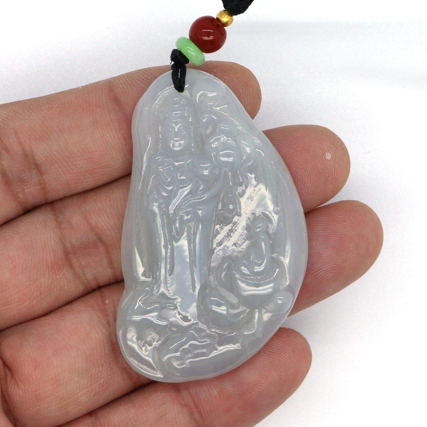 A Grade Jadeite Jade Pendants Guanyin Series 天然緬甸玉A貨翡翠觀音吊墜系列 GY0027 - Jade-collector.com