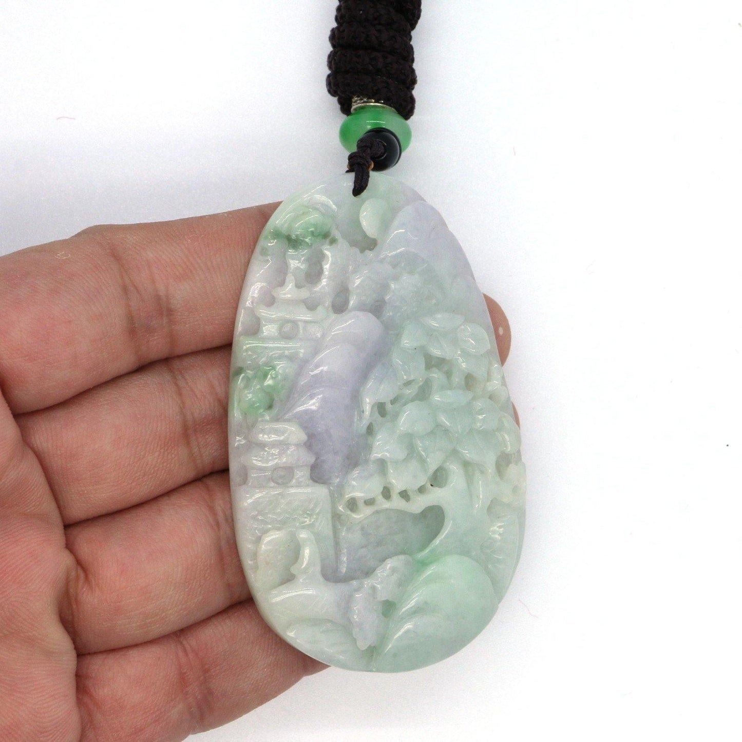 A Grade Jadeite Jade Pendants Landscape Series 天然緬甸玉A貨翡翠山水牌吊墜系列 LS0024 - Jade-collector.com