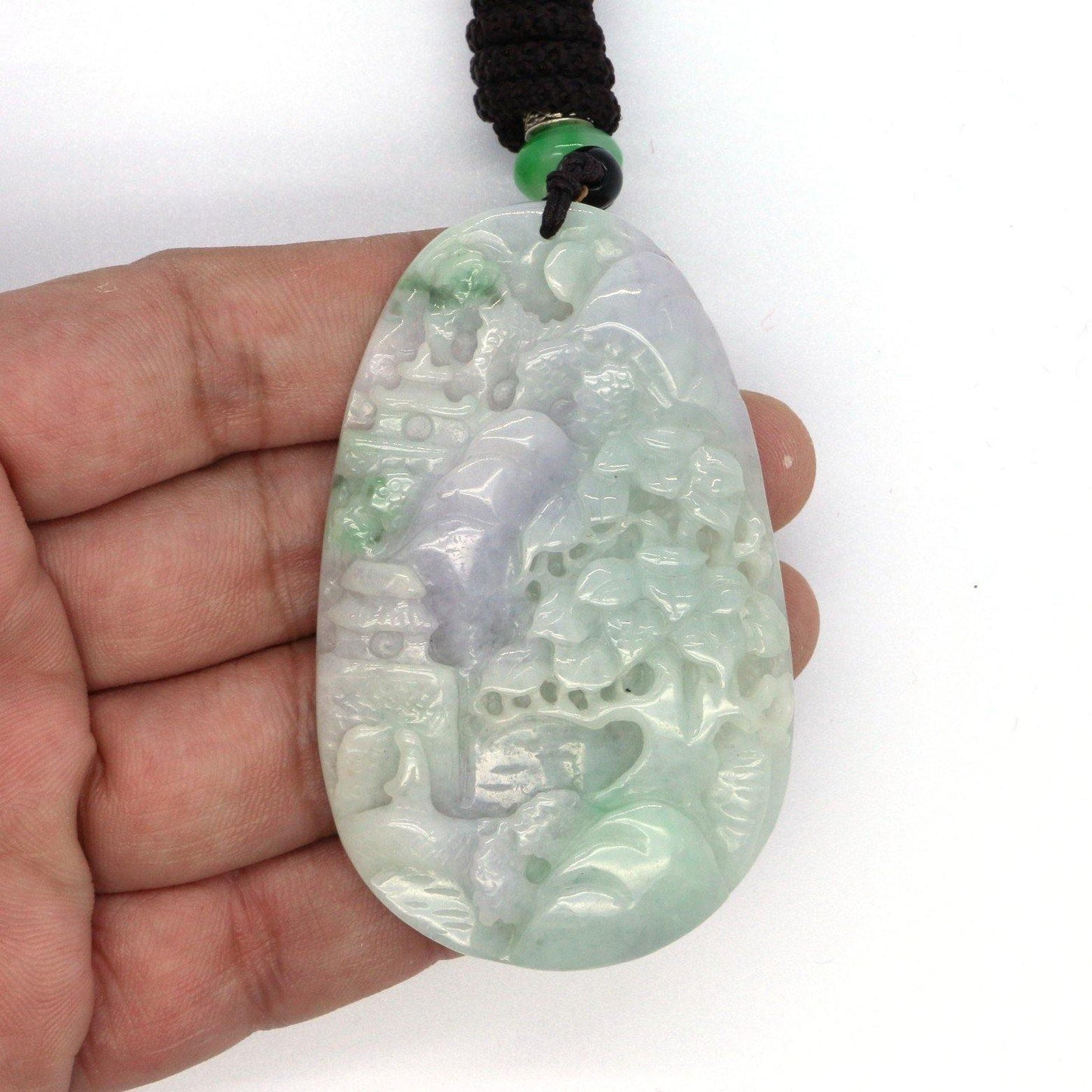 A Grade Jadeite Jade Pendants Landscape Series 天然緬甸玉A貨翡翠山水牌吊墜系列 LS0024 - Jade-collector.com