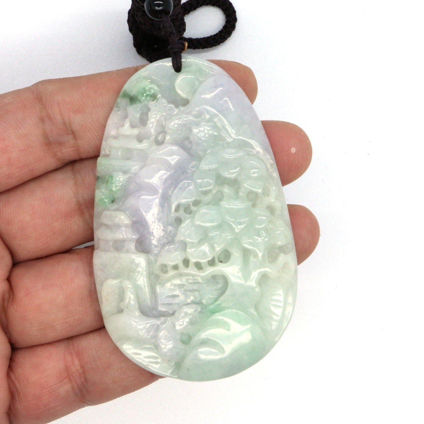 A Grade Jadeite Jade Pendants Landscape Series 天然緬甸玉A貨翡翠山水牌吊墜系列 LS0024 - Jade-collector.com