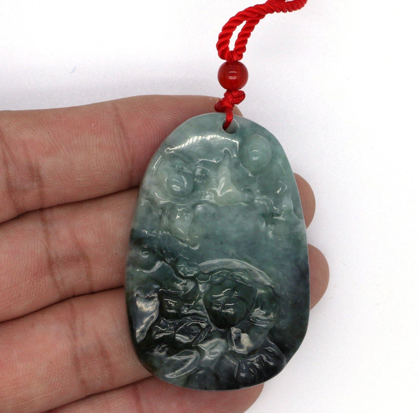 A Grade Jadeite Jade Pendants Landscape Series 天然緬甸玉A貨翡翠山水牌吊墜系列 LS0018 - Jade-collector.com