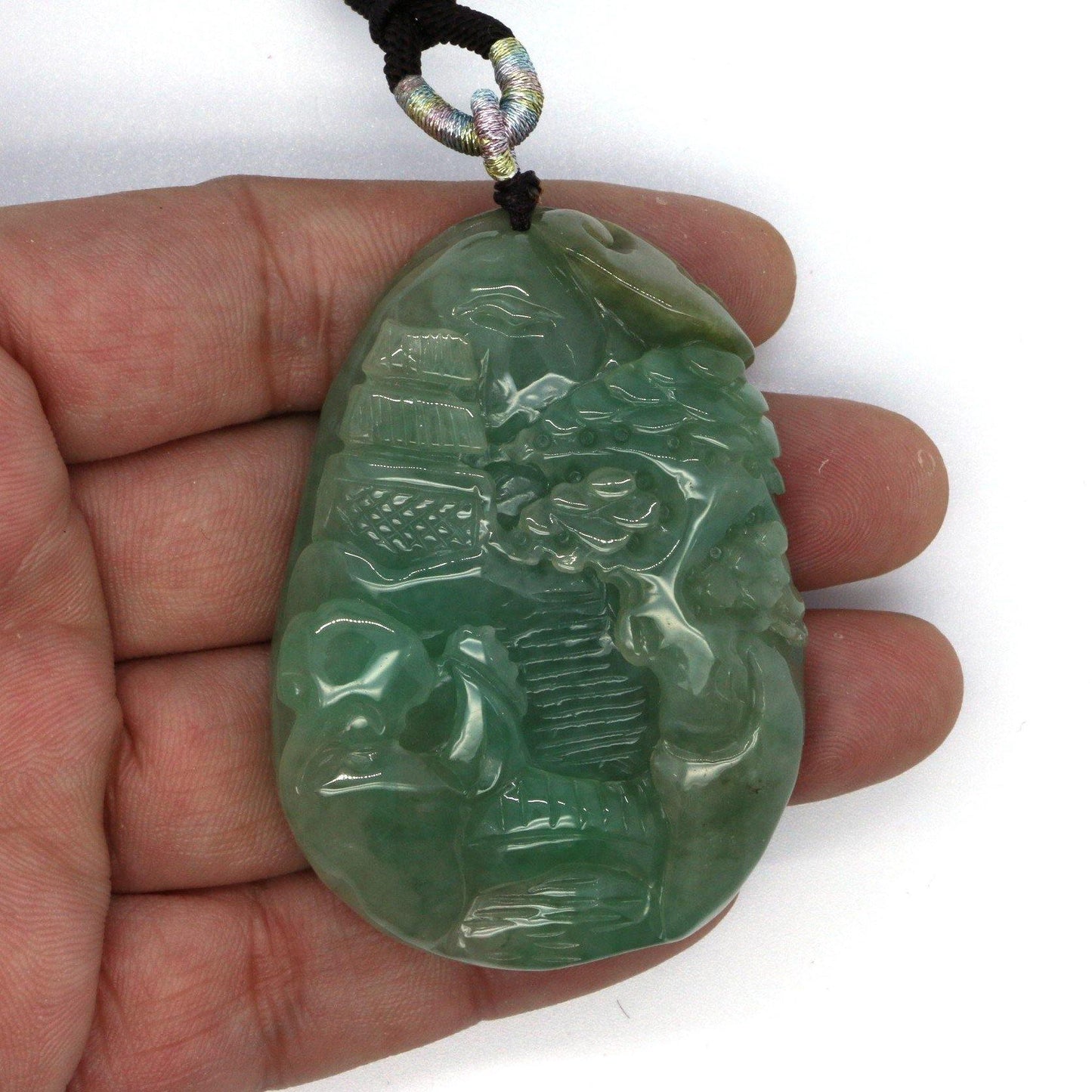 A Grade Jadeite Jade Pendants Landscape Series 天然緬甸玉A貨翡翠山水牌吊墜系列 LS0031 - Jade-collector.com