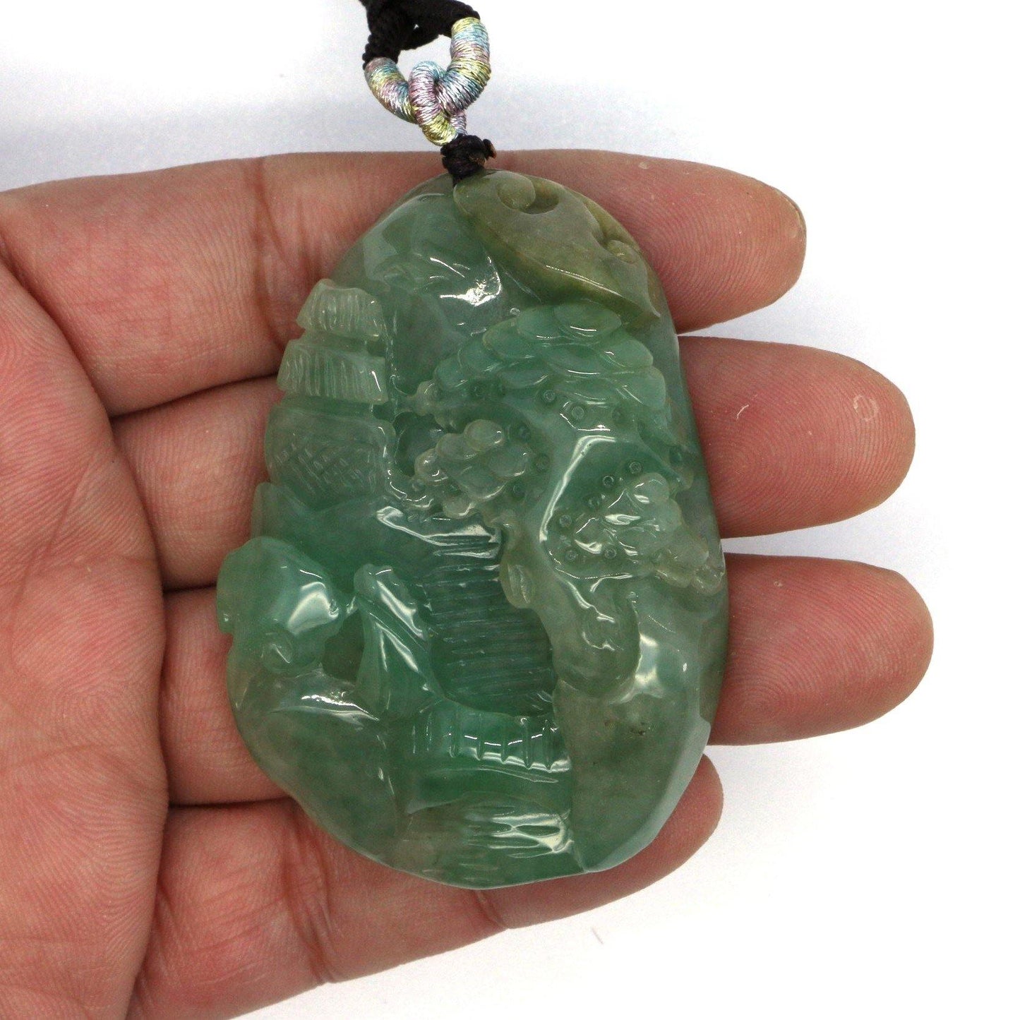A Grade Jadeite Jade Pendants Landscape Series 天然緬甸玉A貨翡翠山水牌吊墜系列 LS0031 - Jade-collector.com