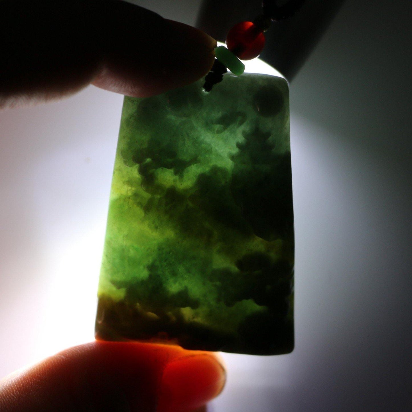 A Grade Jadeite Jade Pendants Landscape Series 天然緬甸玉A貨翡翠山水牌吊墜系列 LS0034 - Jade-collector.com