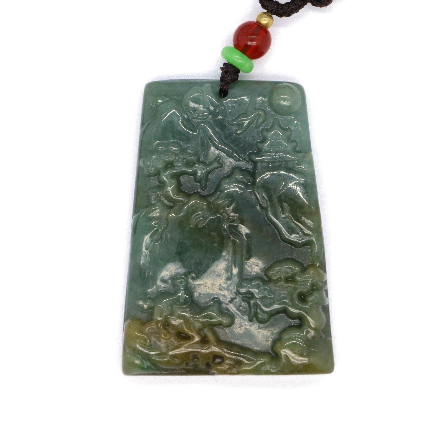 A Grade Jadeite Jade Pendants Landscape Series 天然緬甸玉A貨翡翠山水牌吊墜系列 LS0034 - Jade-collector.com