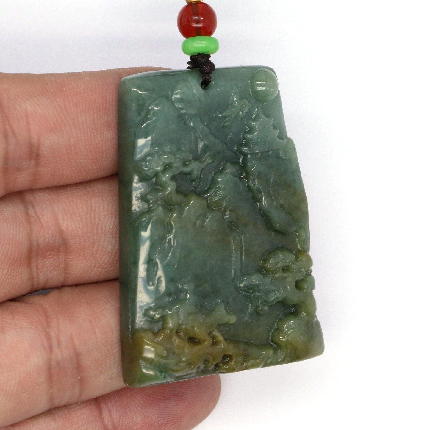 A Grade Jadeite Jade Pendants Landscape Series 天然緬甸玉A貨翡翠山水牌吊墜系列 LS0034 - Jade-collector.com