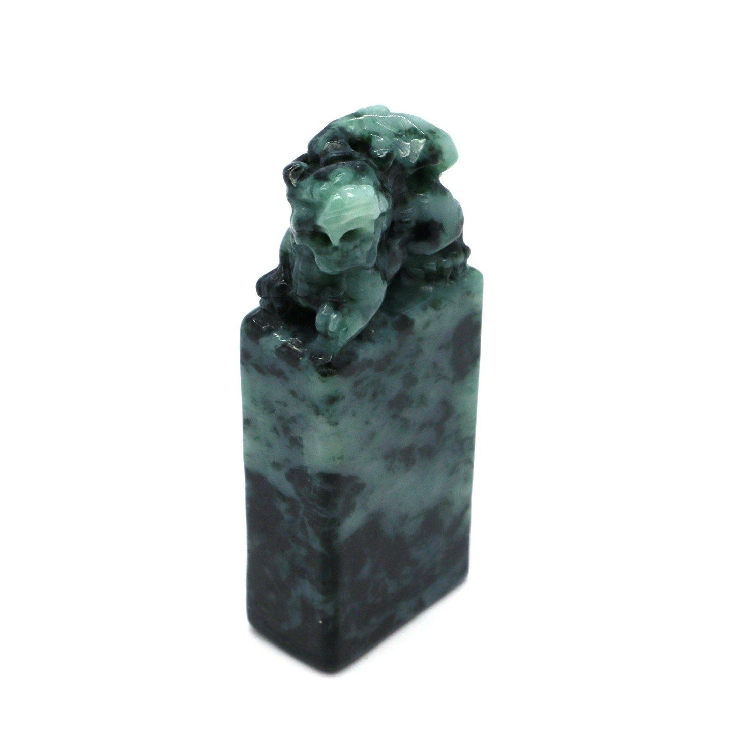 A Grade Jadeite Jade Pixiu Seal 天然緬甸玉A貨貔貅印章系列 - Jade-collector.com
