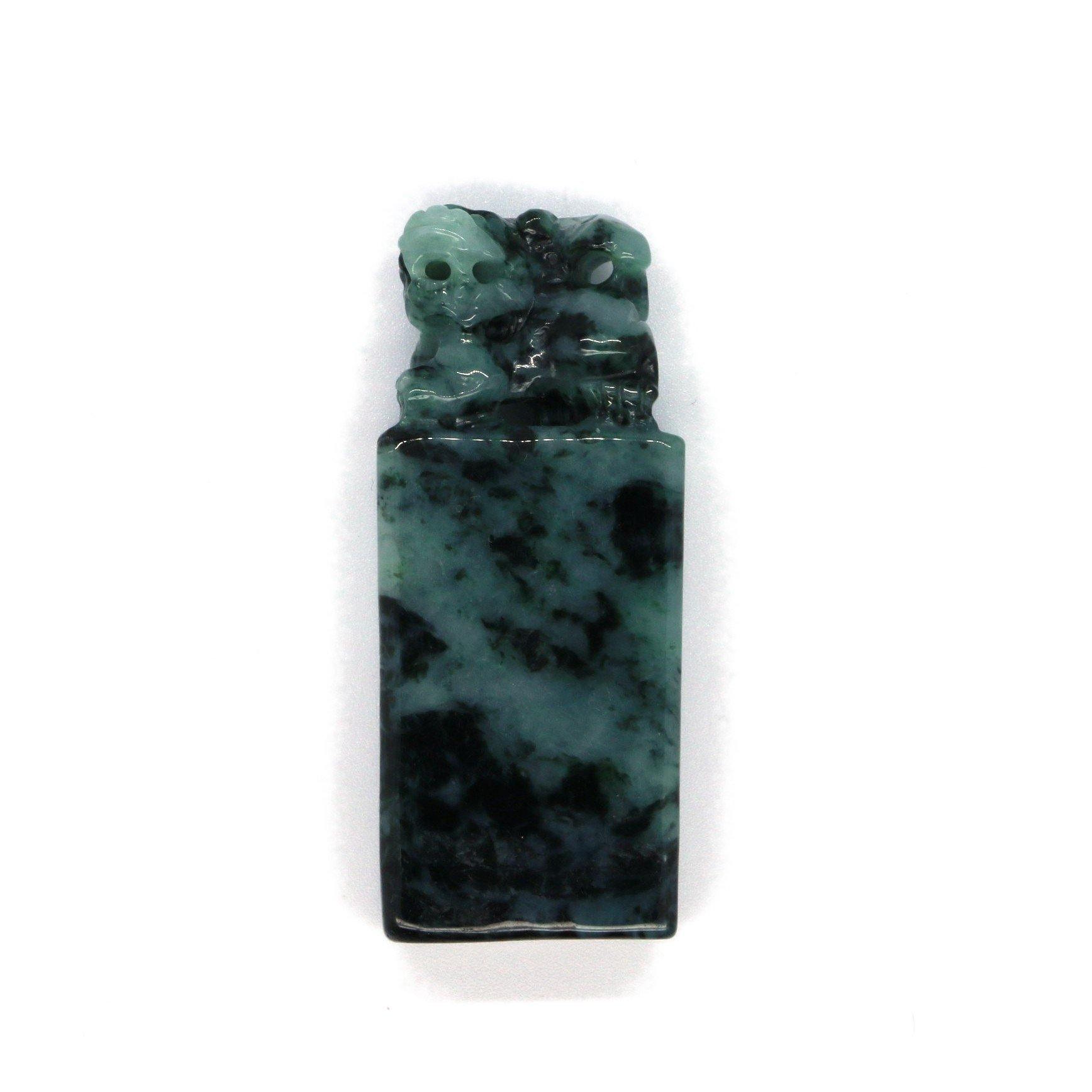 A Grade Jadeite Jade Pixiu Seal 天然緬甸玉A貨貔貅印章系列 - Jade-collector.com