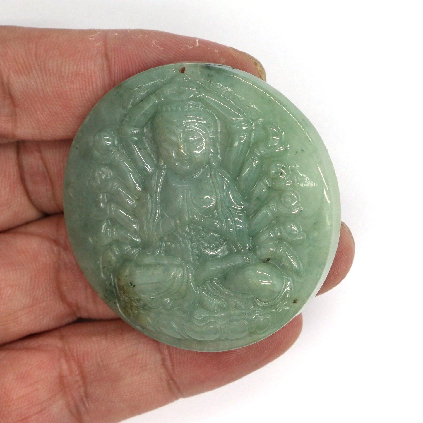 Type A Jadeite Jade Pendants Thousand Hand Avalokitesvara Guanyin Series - Jade-collector.com