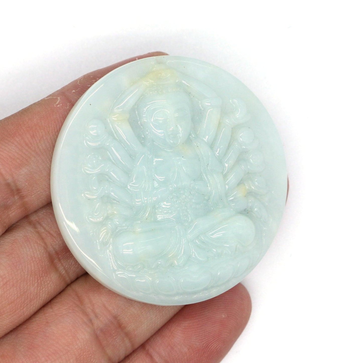 Type A Jadeite Jade Pendants Thousand Hand Avalokitesvara Guanyin Series - Jade-collector.com