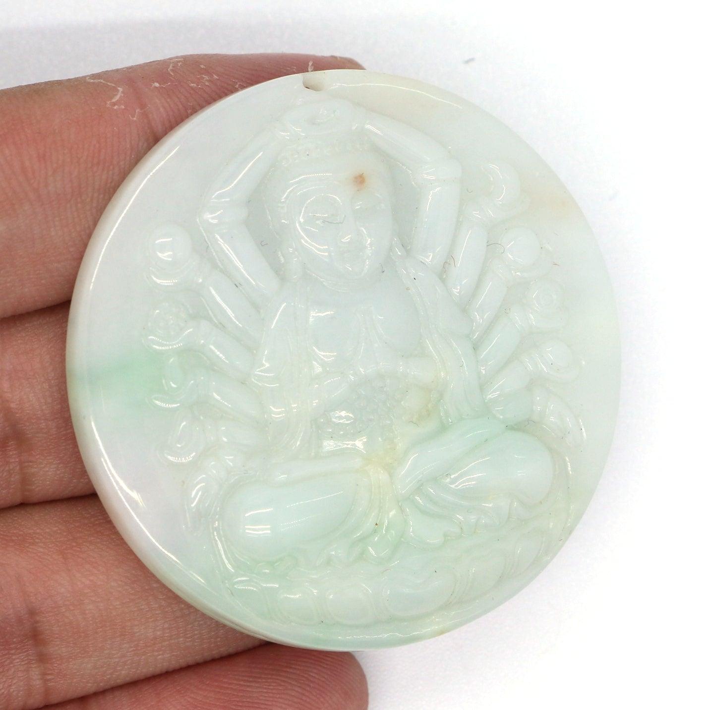 Type A Jadeite Jade Pendants Thousand Hand Avalokitesvara Guanyin Series - Jade-collector.com