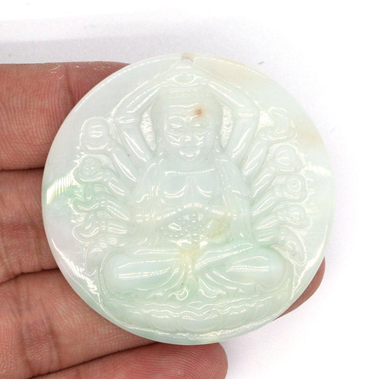 Type A Jadeite Jade Pendants Thousand Hand Avalokitesvara Guanyin Series - Jade-collector.com