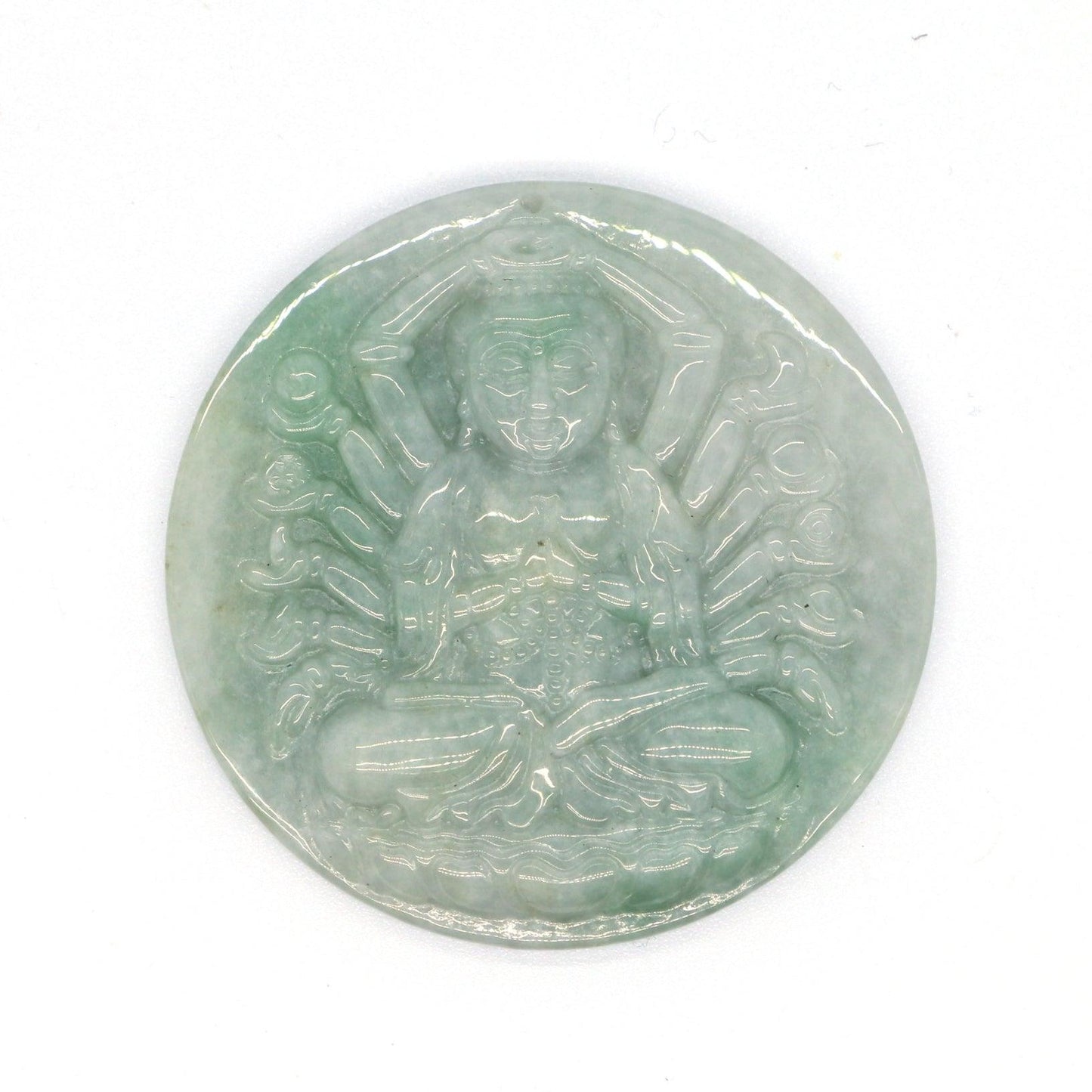 Type A Jadeite Jade Pendants Thousand Hand Avalokitesvara Guanyin Series - Jade-collector.com