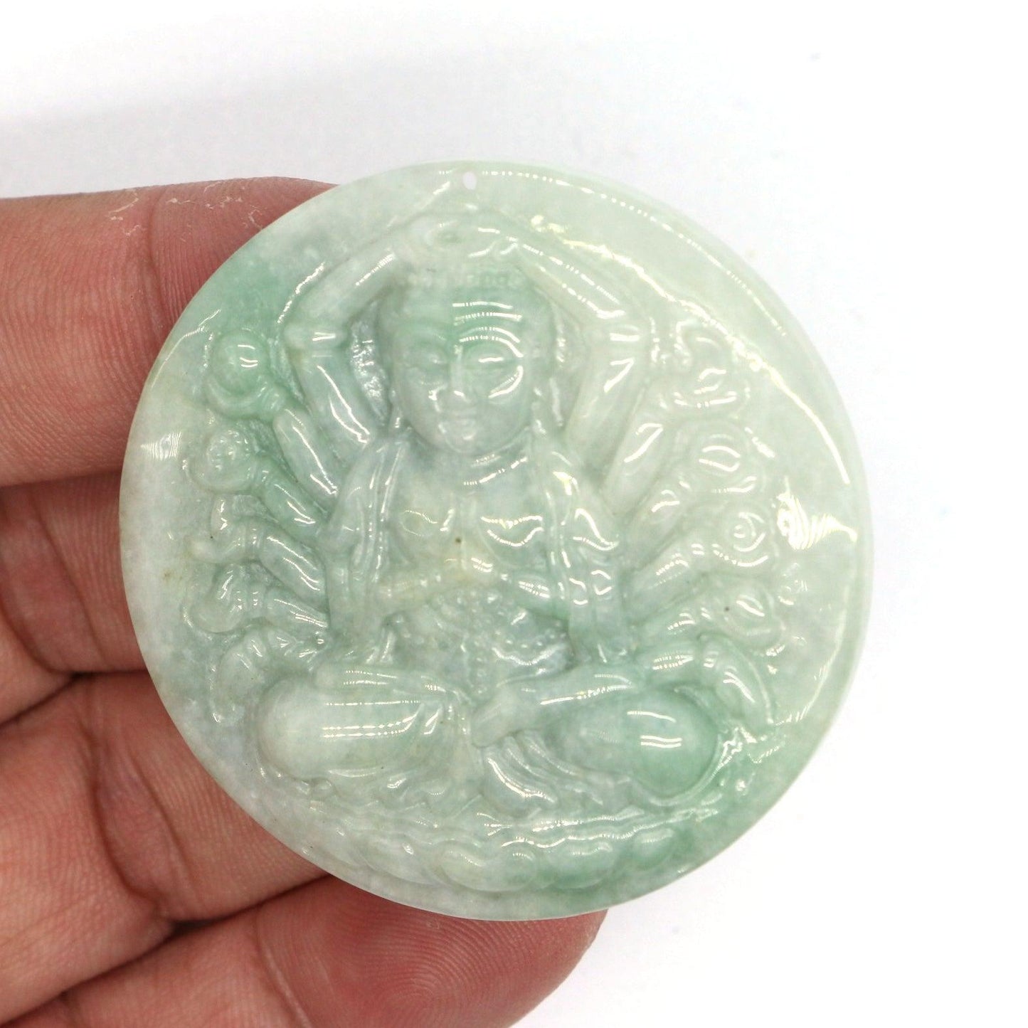 Type A Jadeite Jade Pendants Thousand Hand Avalokitesvara Guanyin Series - Jade-collector.com
