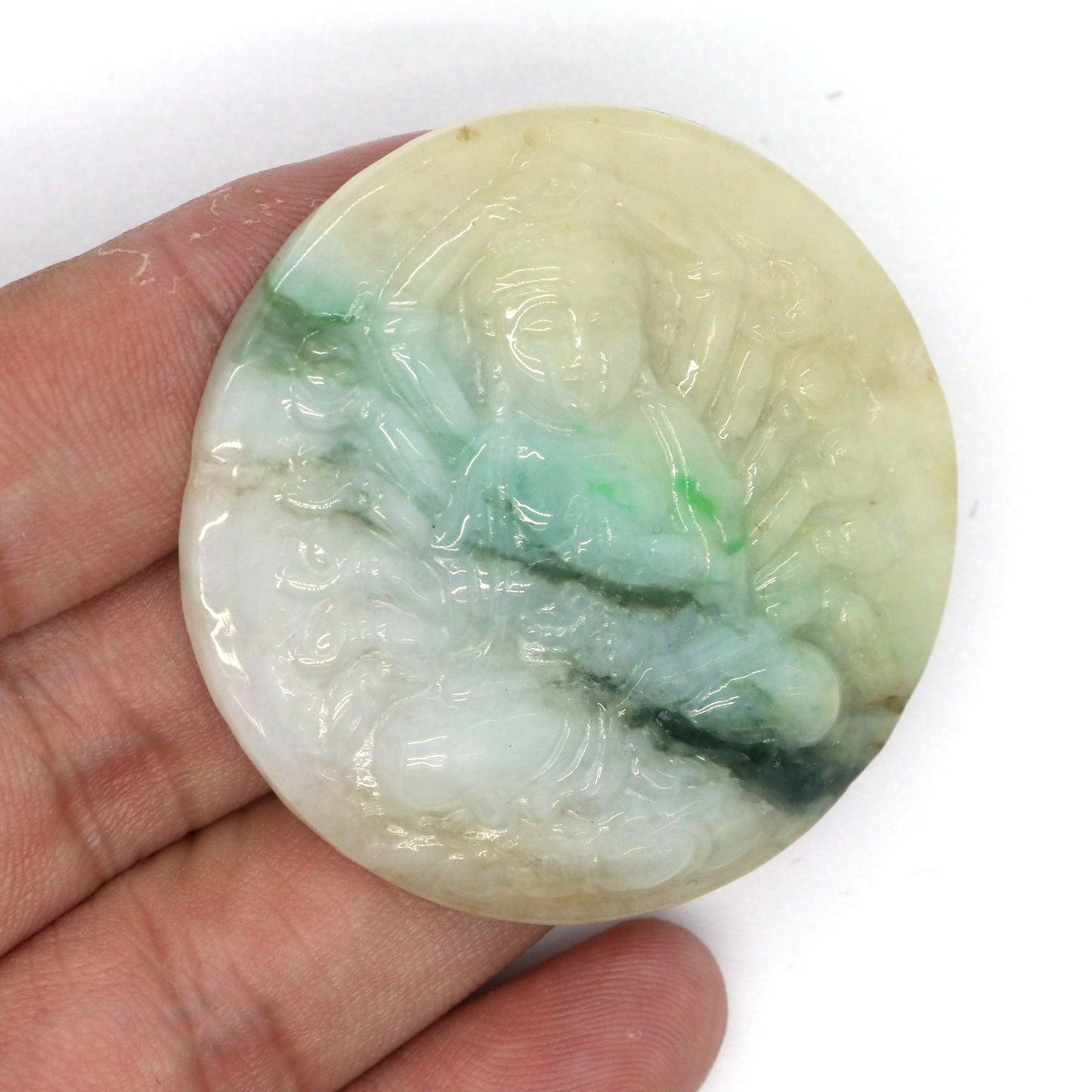 Type A Jadeite Jade Pendants Thousand Hand Avalokitesvara Guanyin Series - Jade-collector.com