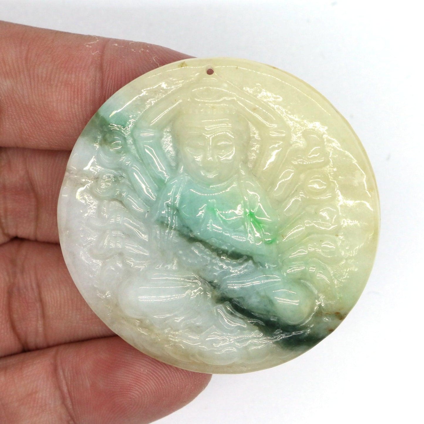Type A Jadeite Jade Pendants Thousand Hand Avalokitesvara Guanyin Series - Jade-collector.com