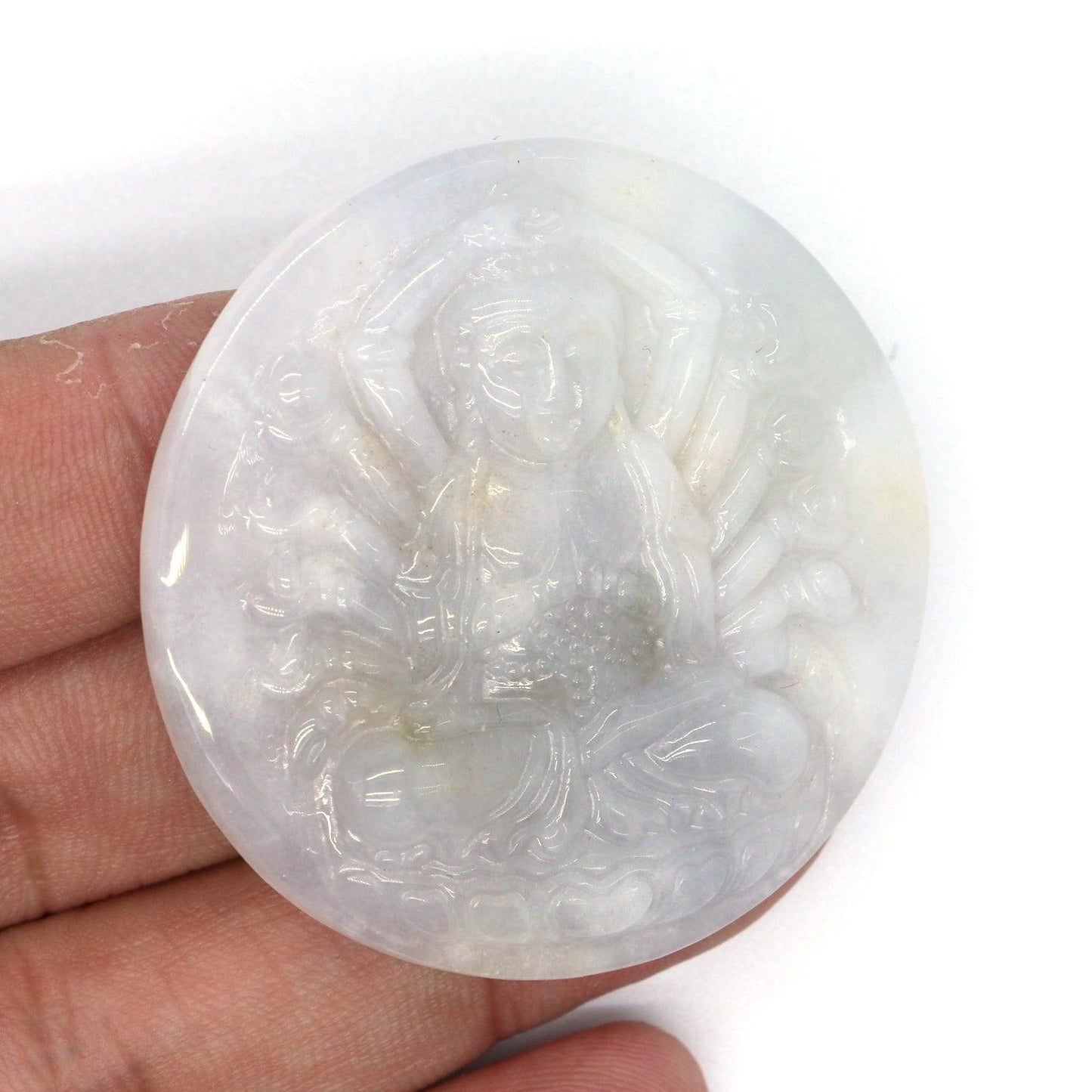 Type A Jadeite Jade Pendants Thousand Hand Avalokitesvara Guanyin Series - Jade-collector.com