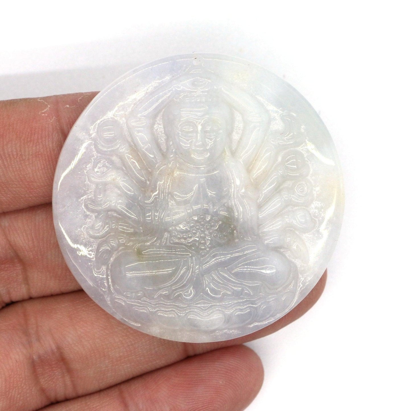 Type A Jadeite Jade Pendants Thousand Hand Avalokitesvara Guanyin Series - Jade-collector.com
