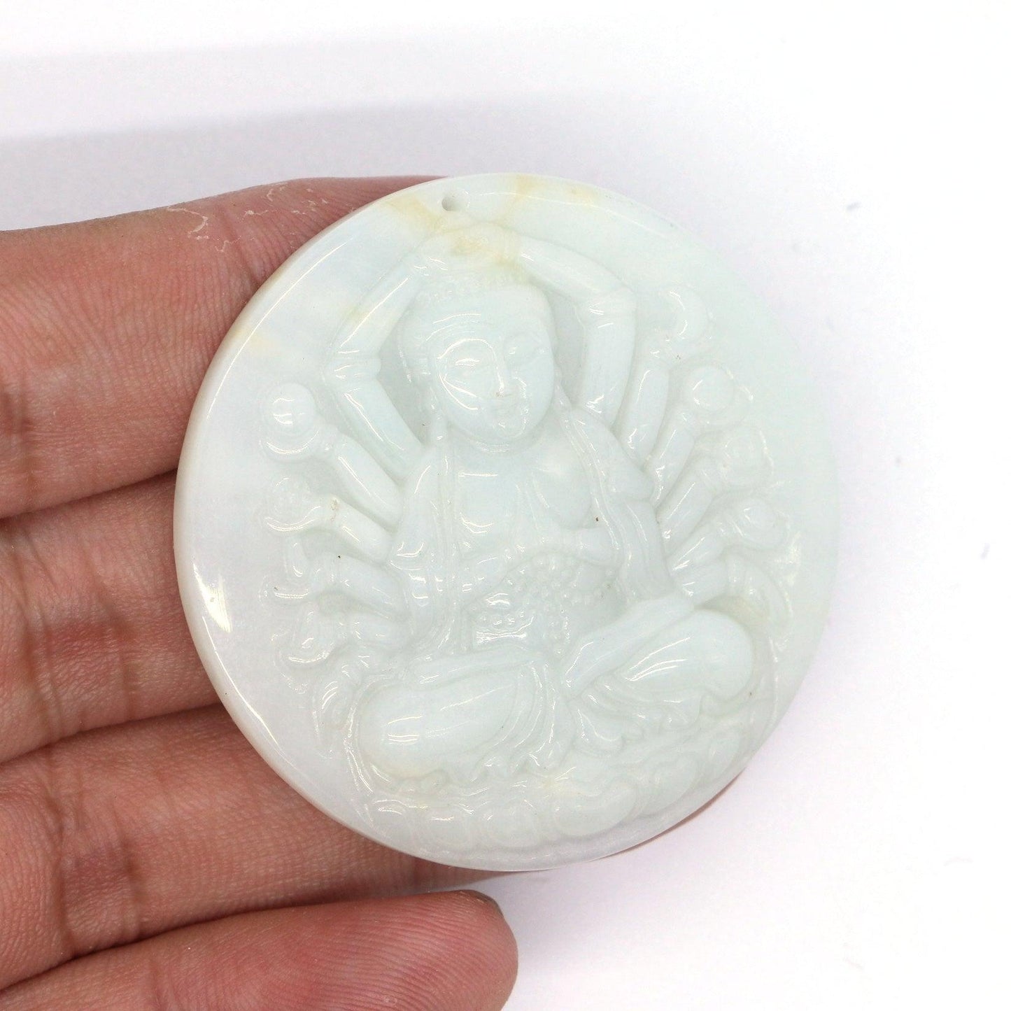 Type A Jadeite Jade Pendants Thousand Hand Avalokitesvara Guanyin Series - Jade-collector.com