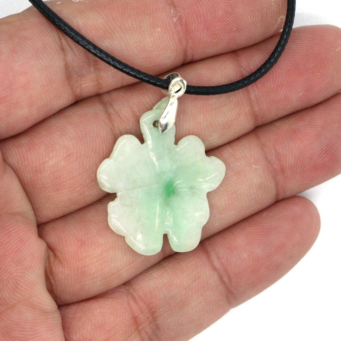 Type A Jadeite Jade Pendants Four-leaf clover Series pe10064 - Jade-collector.com