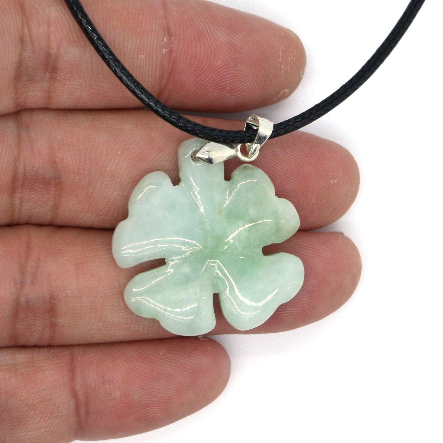 Type A Jadeite Jade Pendants Four-leaf clover Series - Jade-collector.com