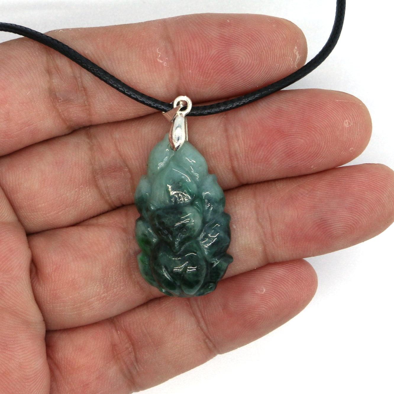 Type A Jadeite Jade Pendants Nine Tale Fox Series - Jade-collector.com