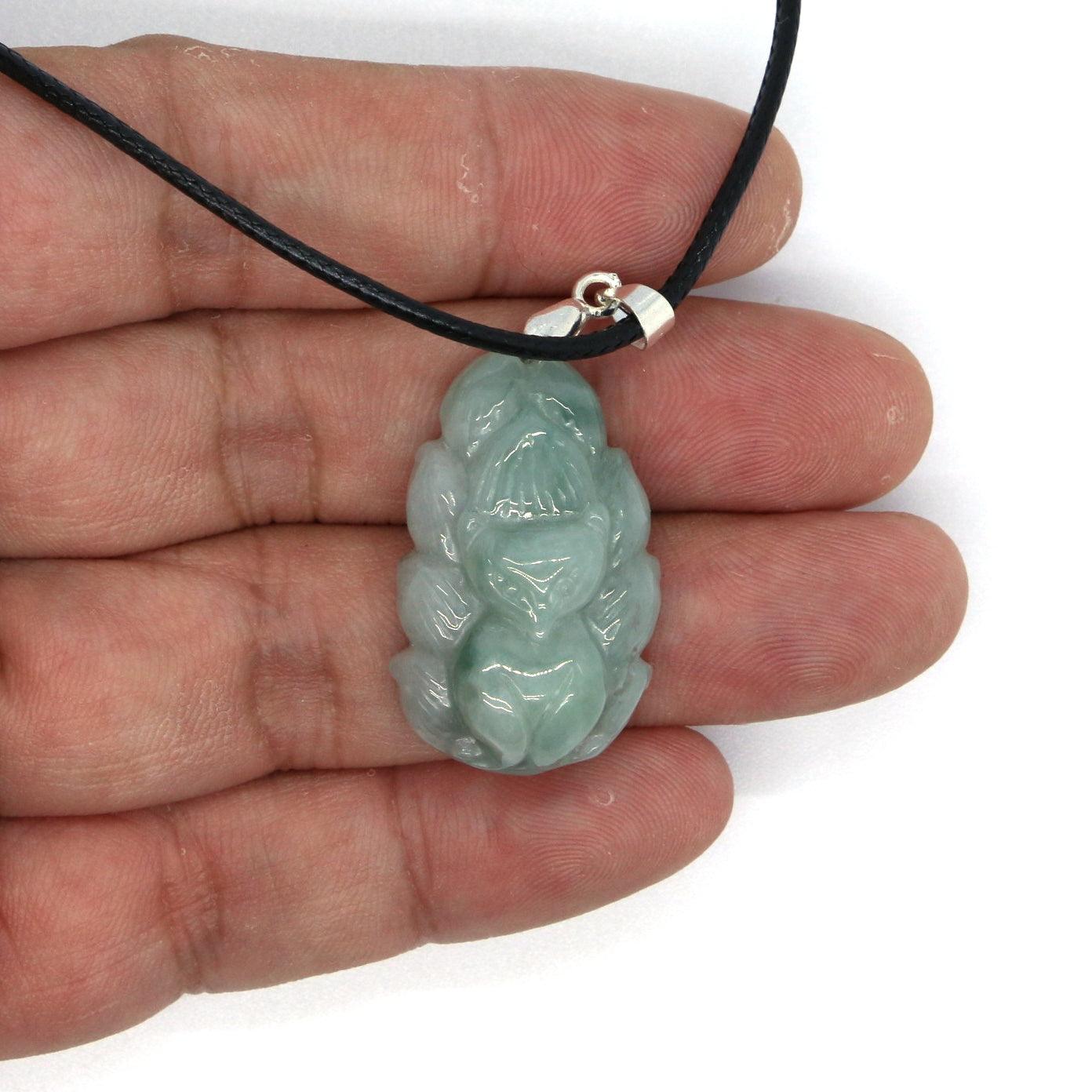 Type A Jadeite Jade Pendants Nine Tale Fox Series - Jade-collector.com