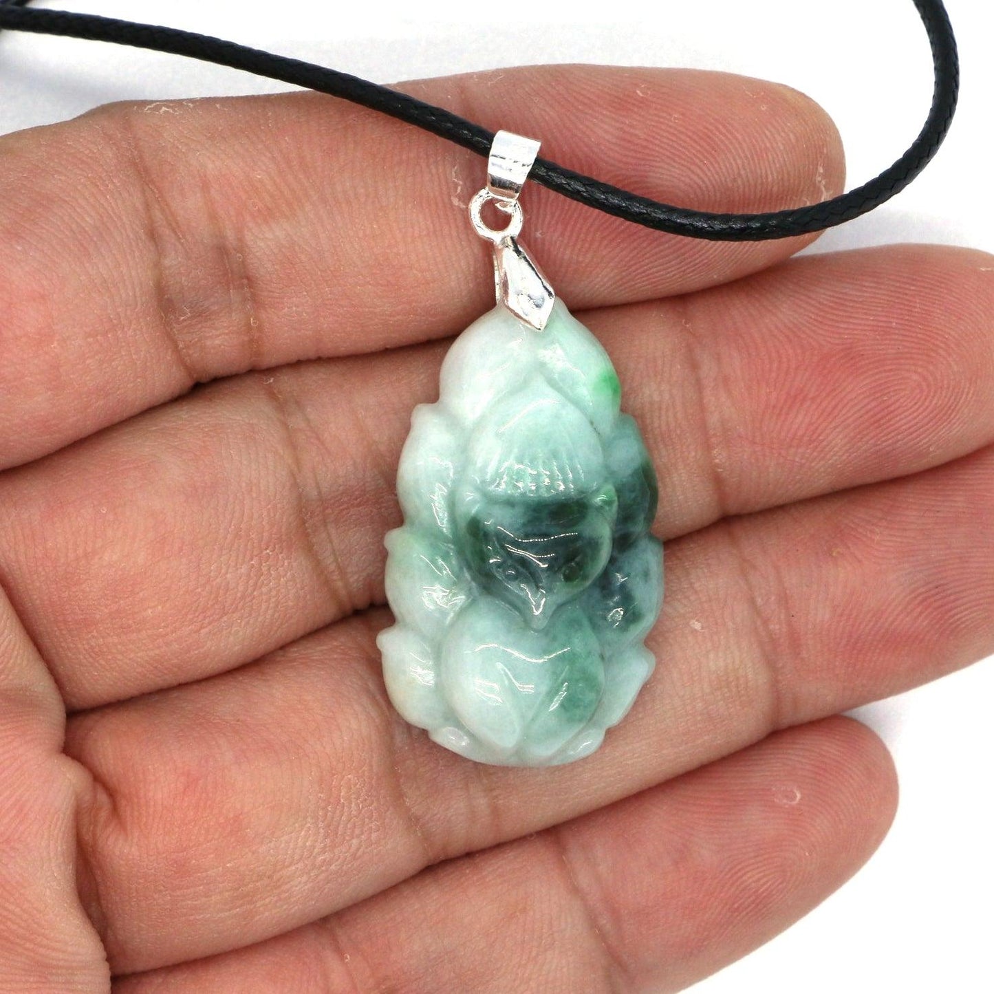 Type A Jadeite Jade Pendants Nine Tale Fox Series - Jade-collector.com