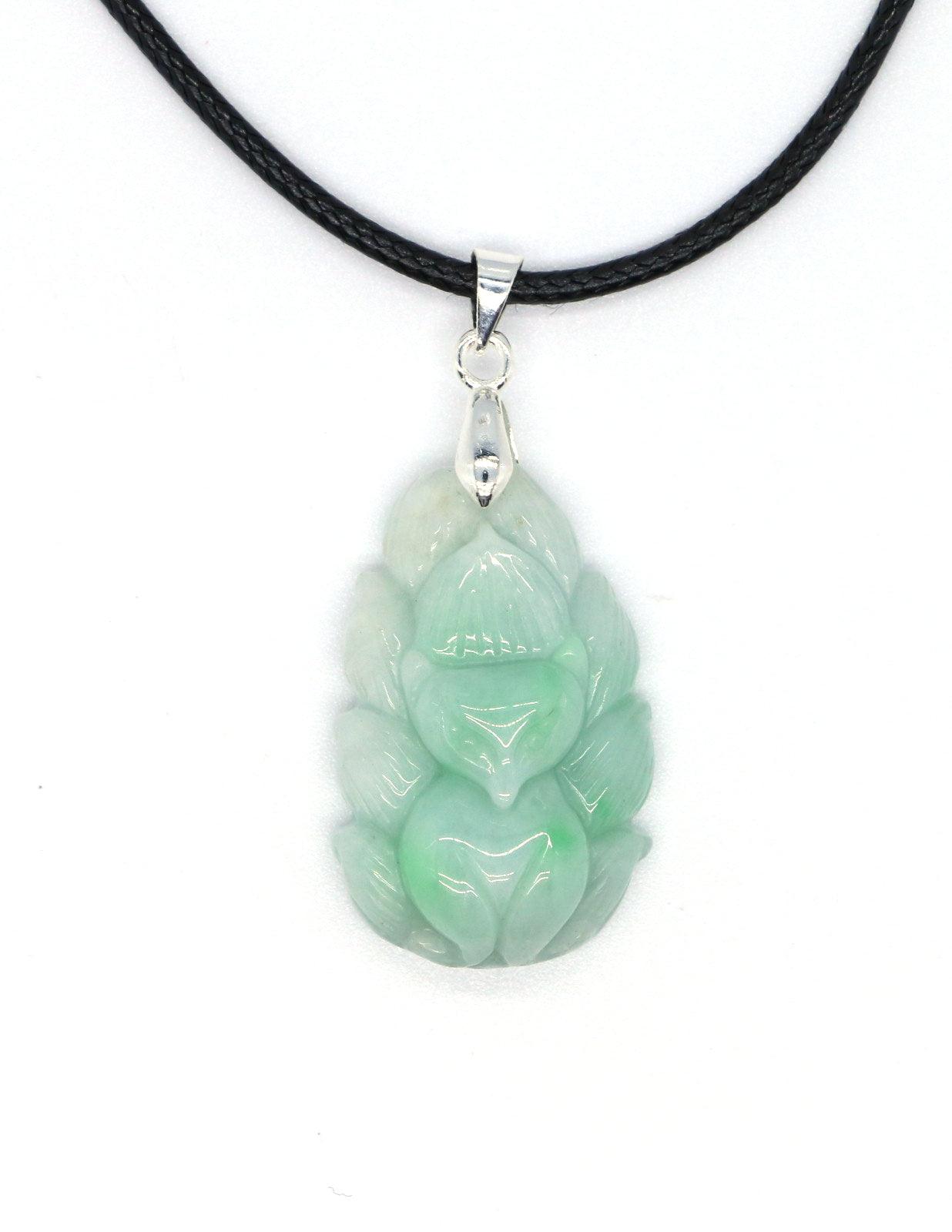 Type A Jadeite Jade Pendants Nine Tale Fox Series - Jade-collector.com