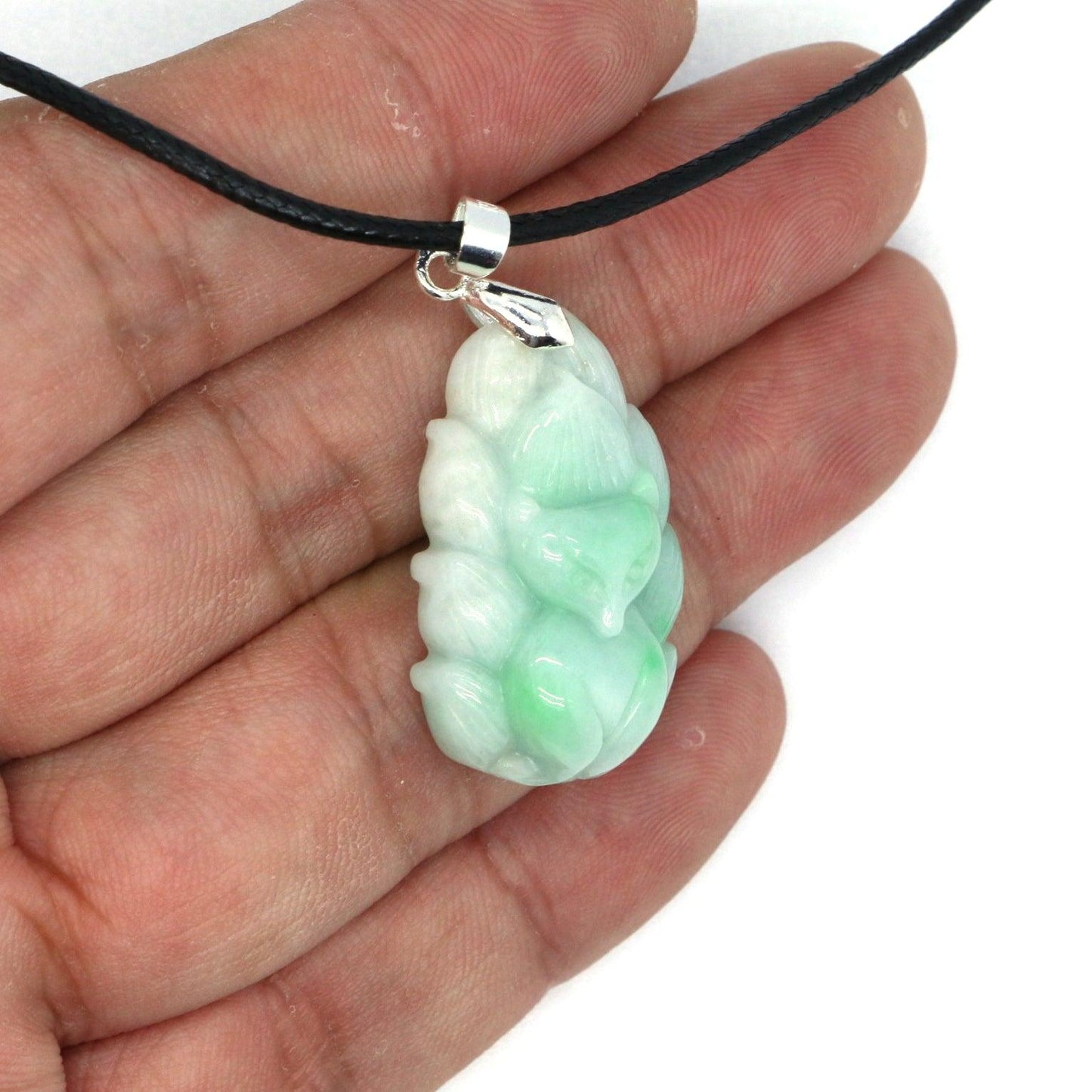 Type A Jadeite Jade Pendants Nine Tale Fox Series - Jade-collector.com