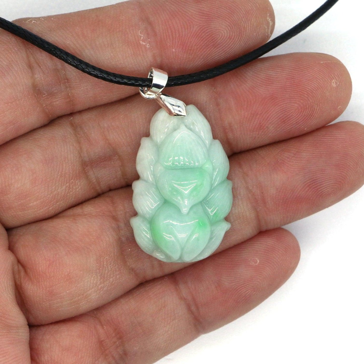 Type A Jadeite Jade Pendants Nine Tale Fox Series - Jade-collector.com