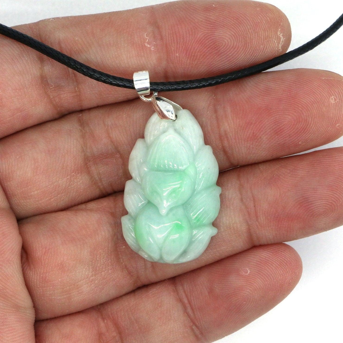 Type A Jadeite Jade Pendants Nine Tale Fox Series - Jade-collector.com