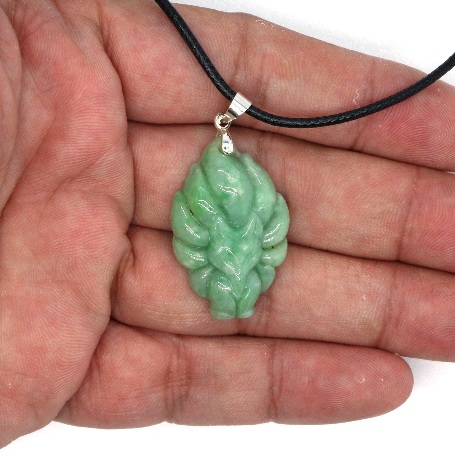 Type A Jadeite Jade Pendants Nine Tale Fox Series - Jade-collector.com