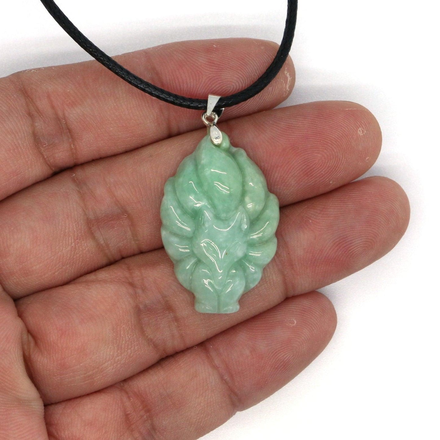 Type A Jadeite Jade Pendants Nine Tale Fox Series - Jade-collector.com