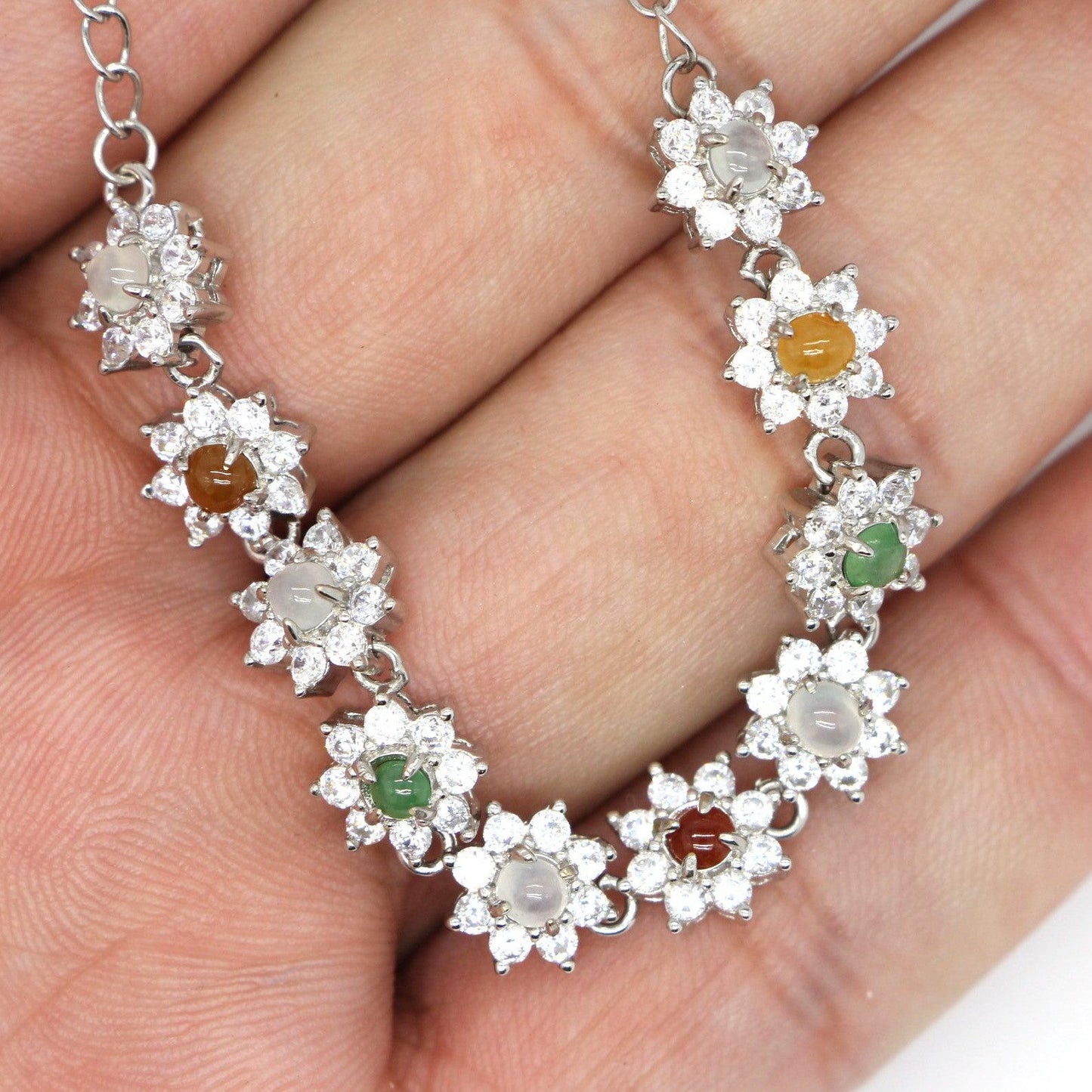 Type A Jadeite Jade Inlay Bracelet - Jade-collector.com