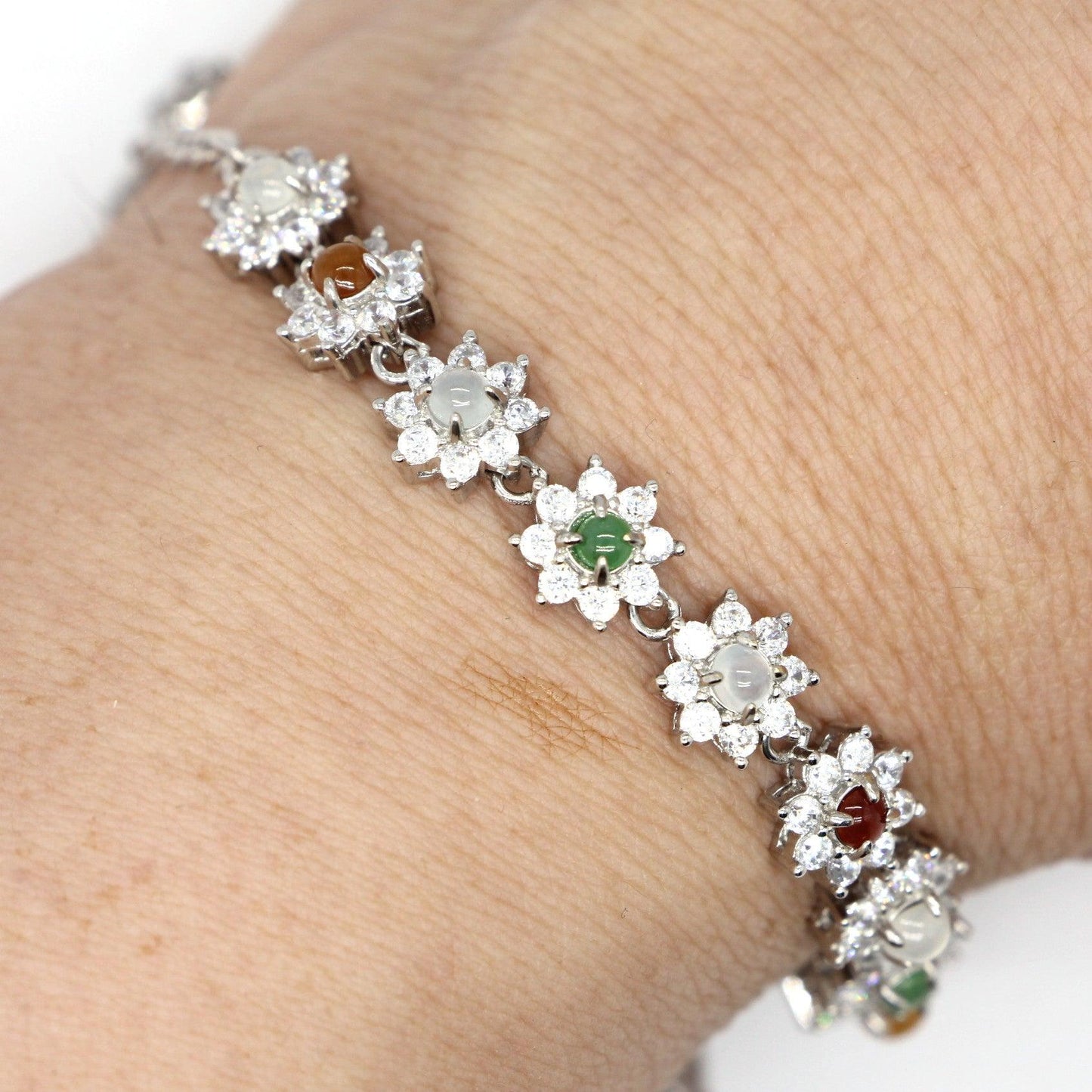 Type A Jadeite Jade Inlay Bracelet - Jade-collector.com