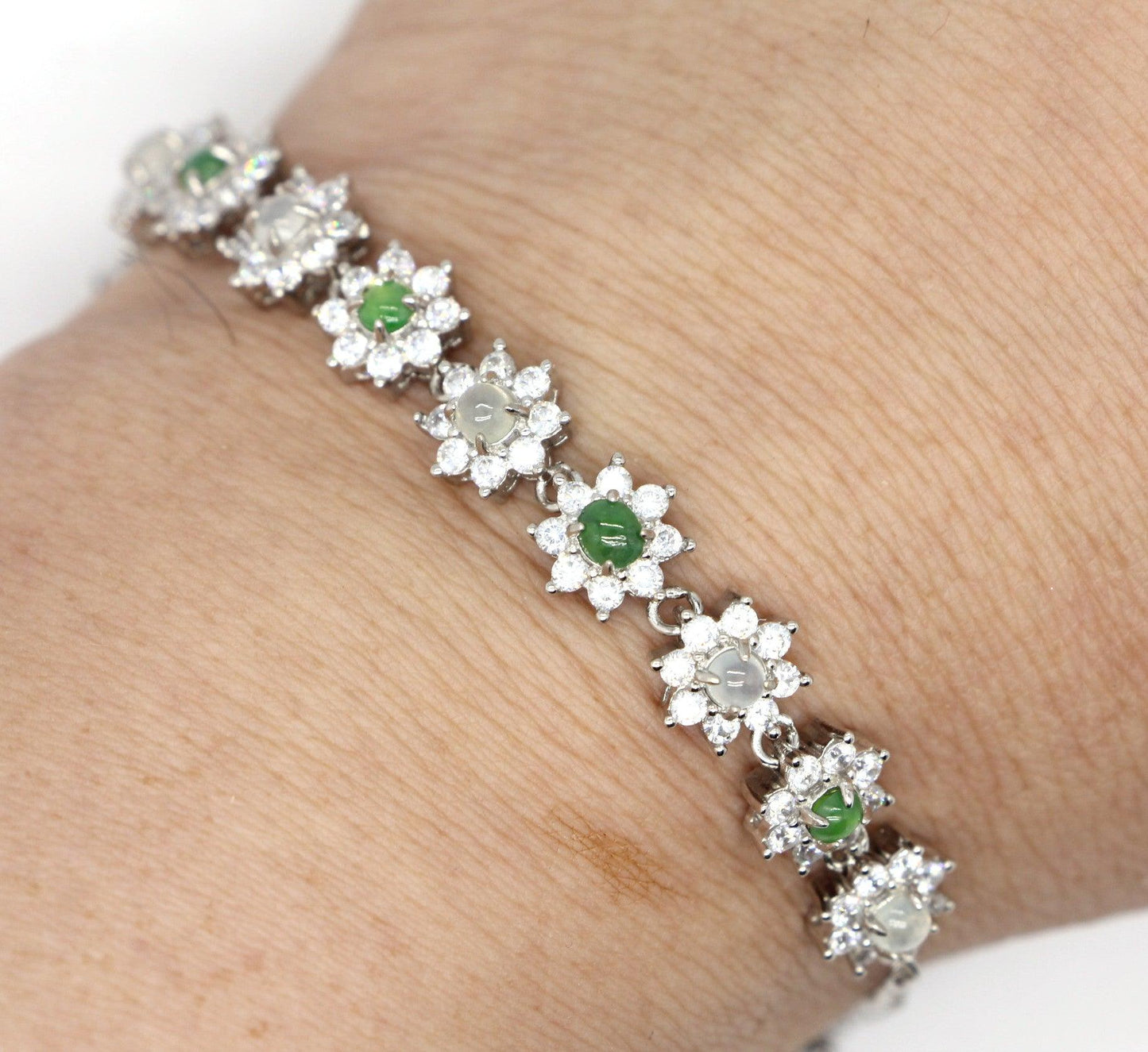 Type A Jadeite Jade Inlay Bracelet - Jade-collector.com
