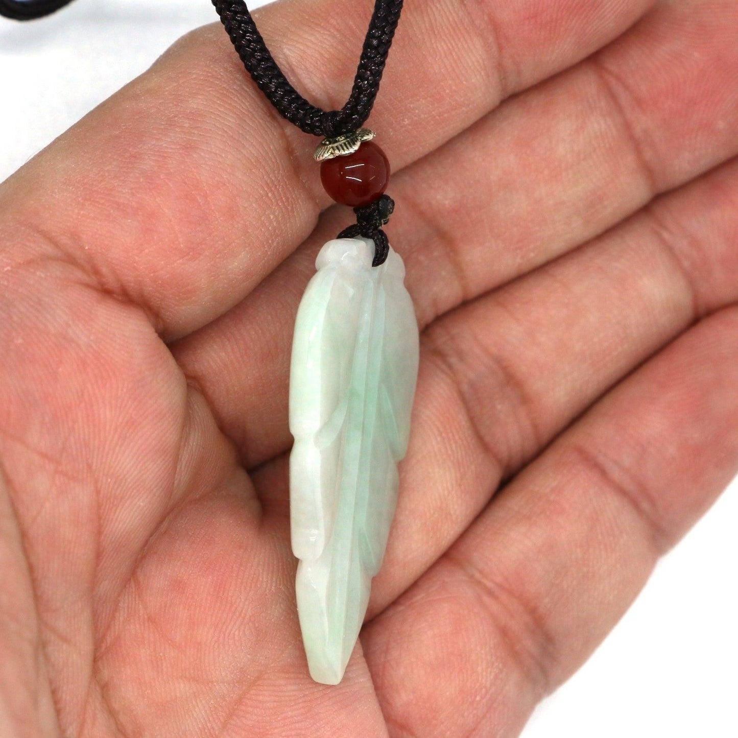 Type A Jadeite Jade Leaf Pendant Series (Fullfill USA only) B09K6C4L1Y - Jade-collector.com