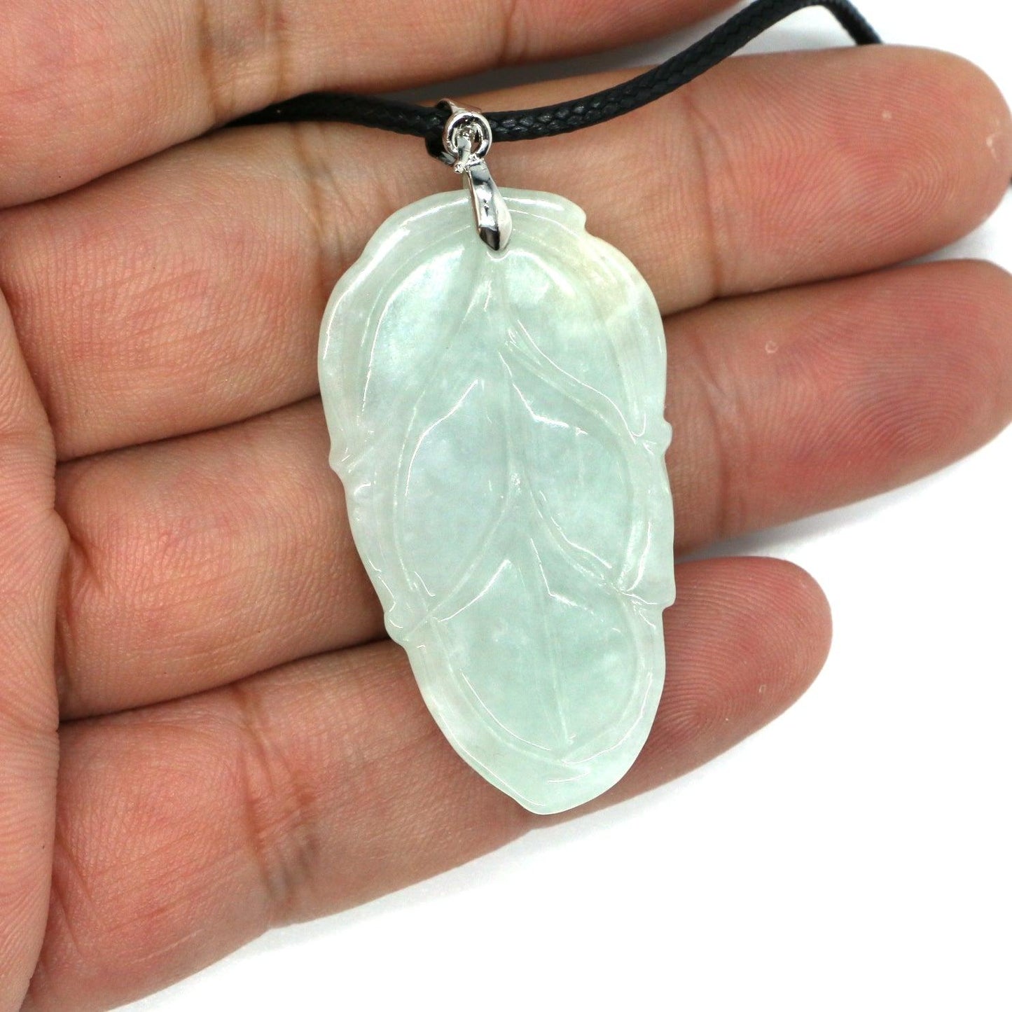 Type A Jadeite Jade Leaf Pendant Series (Fullfill USA only) B09K6CCNZ1 - Jade-collector.com